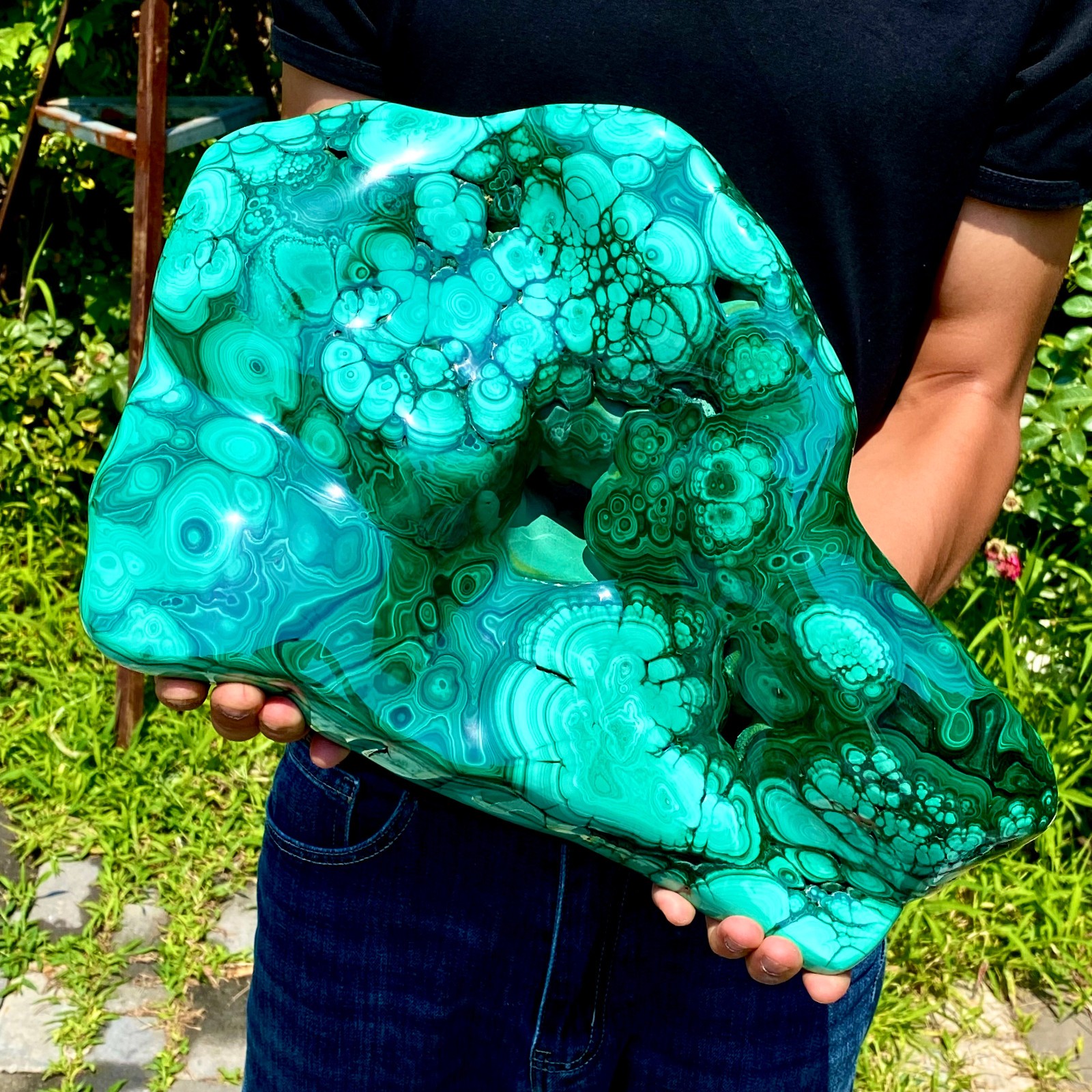59.39LB Natural chrysocolla/Malachite transparent cluster rough mineral sample