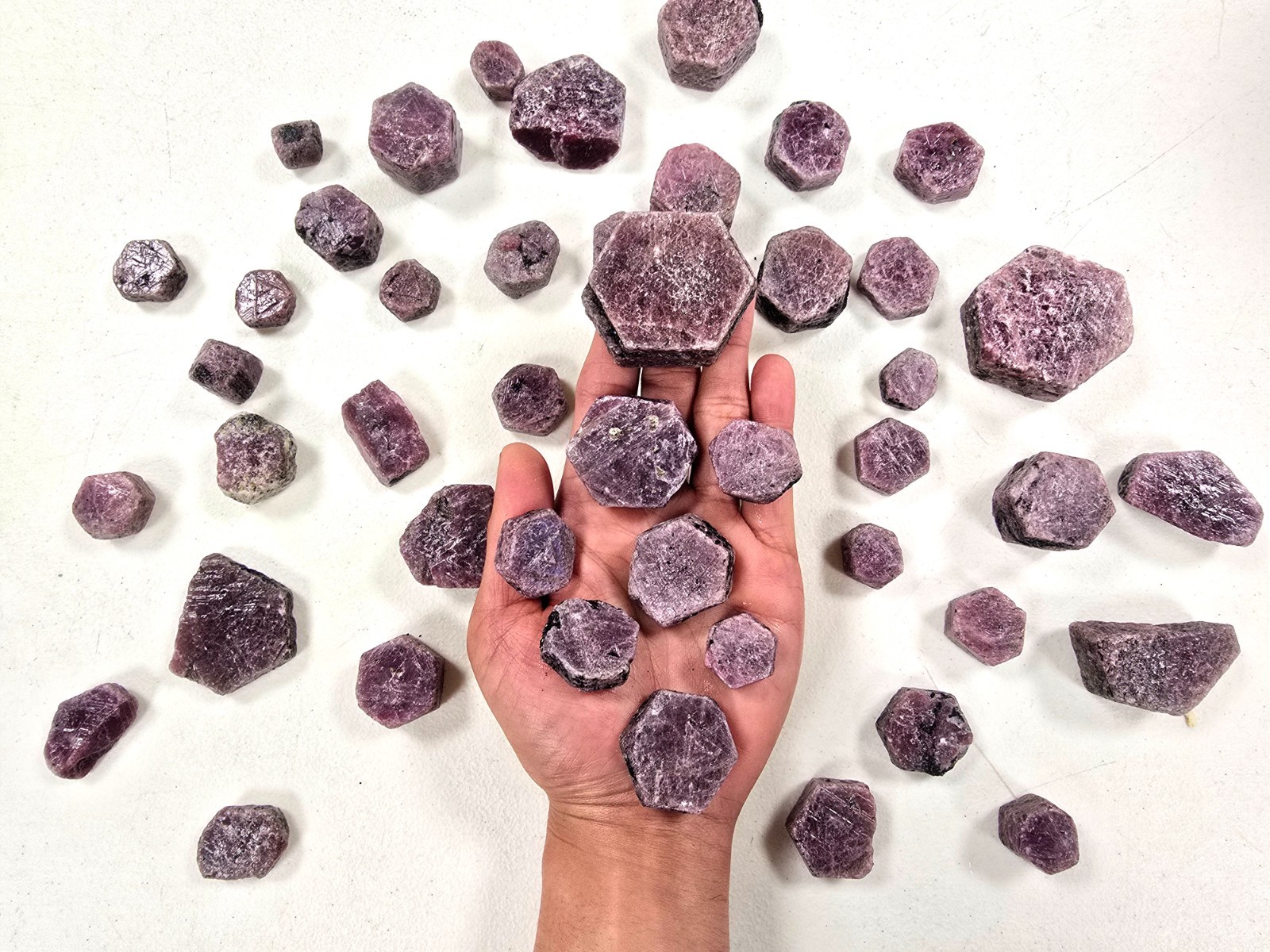 Ruby Crystals Natural Raw Pieces Hexagonal Ruby Stones Genuine Gems Bulk