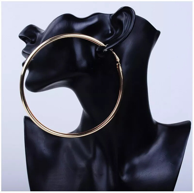 Women’s Fashion Jewelry Gold Or Silver Large THICK 4″ 100mm Hoop Earrings