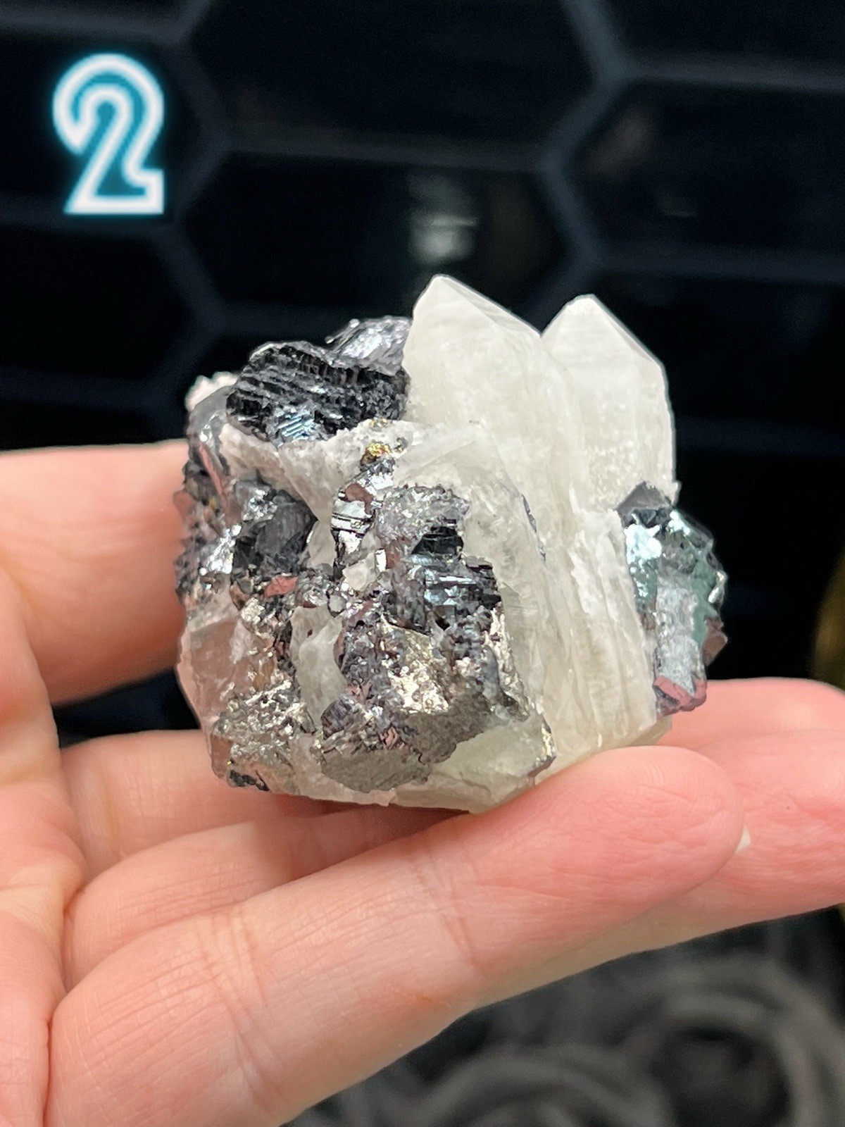 Natural Galena & Quartz Inner Mongolia* Some Fluorite uvreactive* Free ship gift