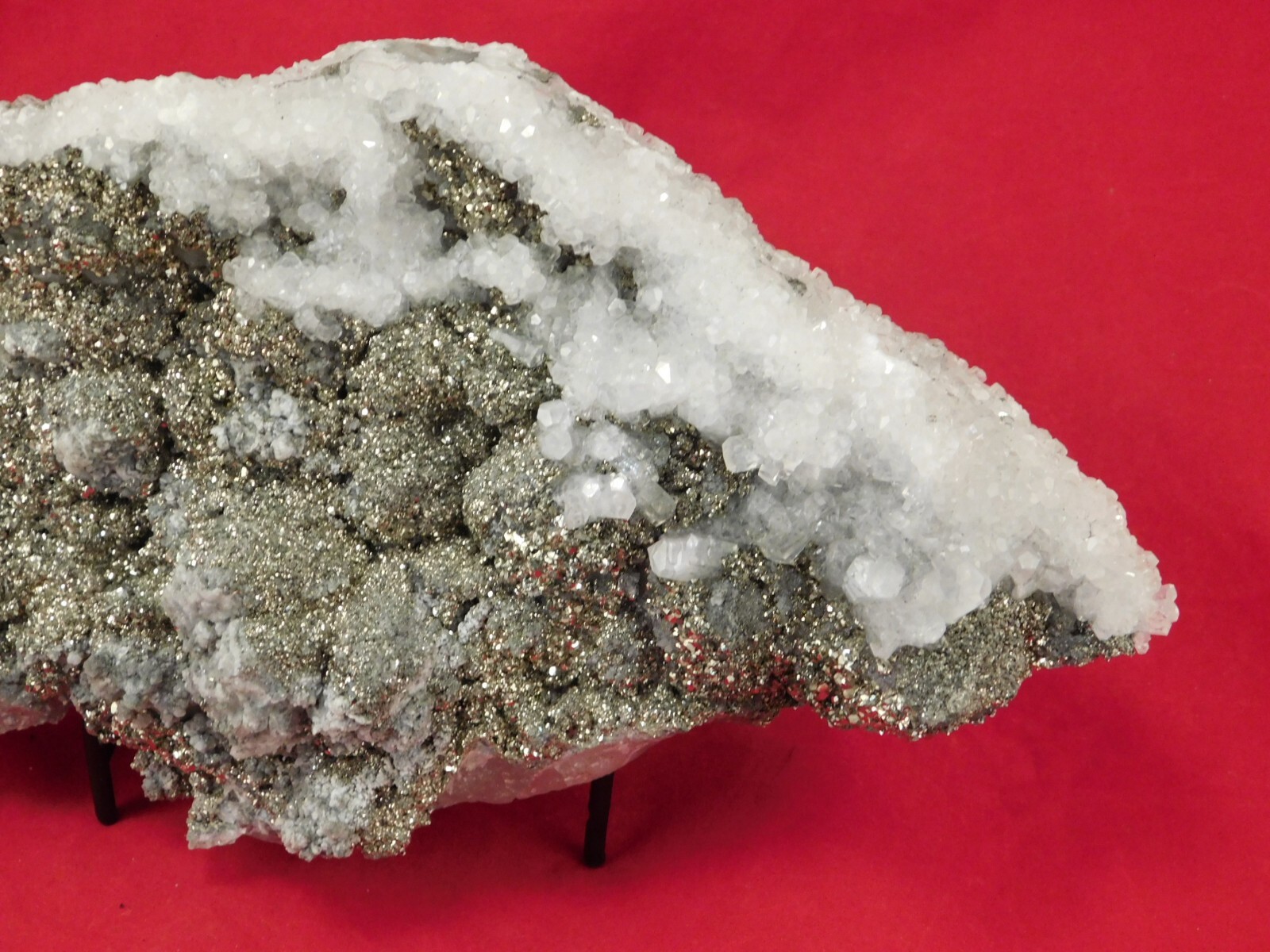 HUGE Pyrite Crystal Cluster With Fluorescent Calcite Crystals Mexico 2020gr