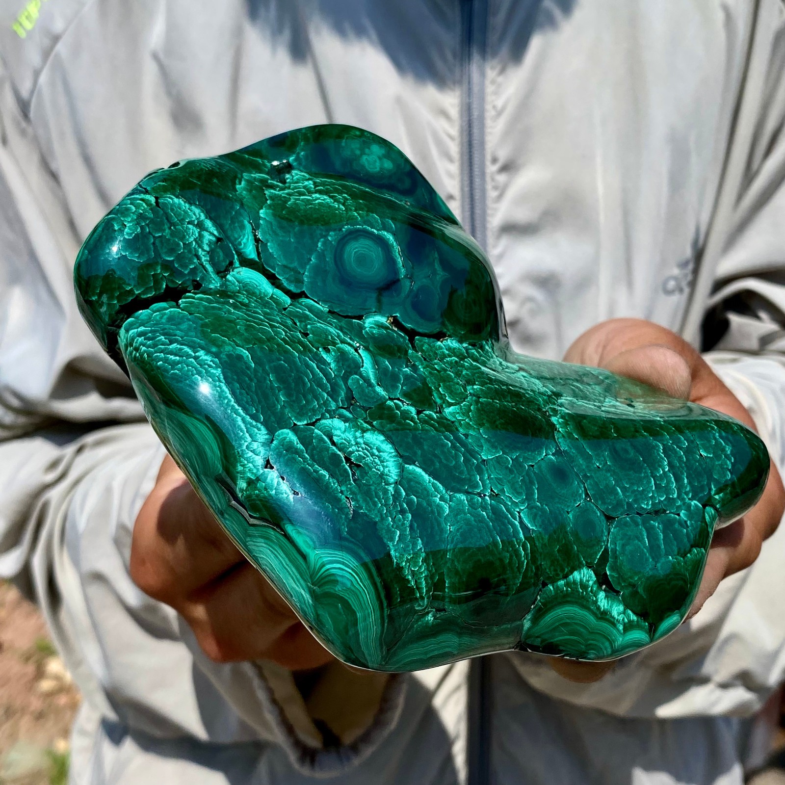 2.35LB Natural Polished Malachite Mineral freeform specimen Reiki Stone