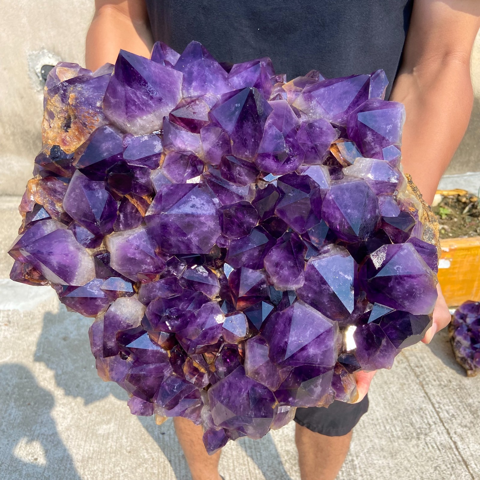 58.9LB Natural Amethyst geode quartz cluster crystal specimen Healing Specimen