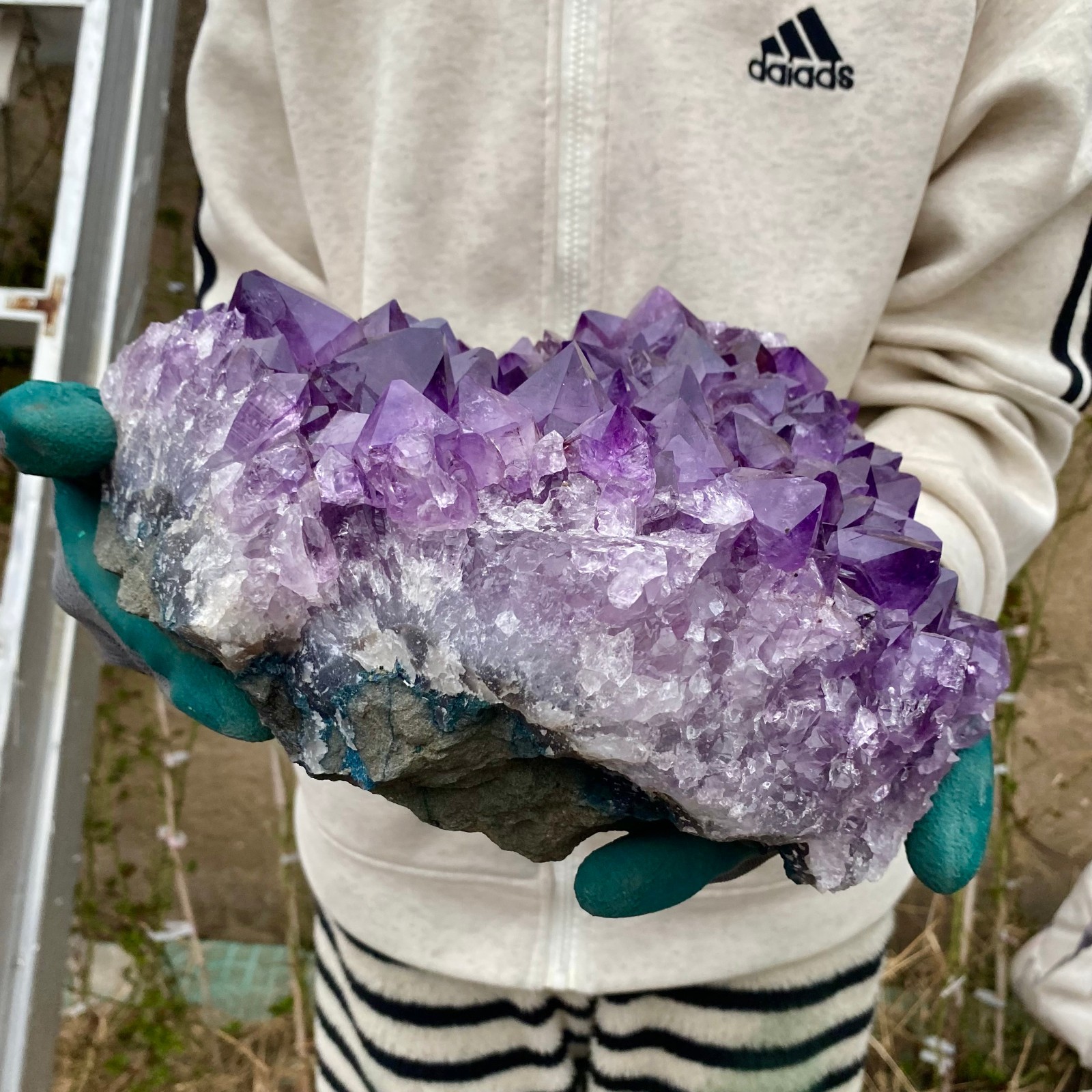 17.21LB Natural Amethyst geode quartz cluster crystal specimen energy healing
