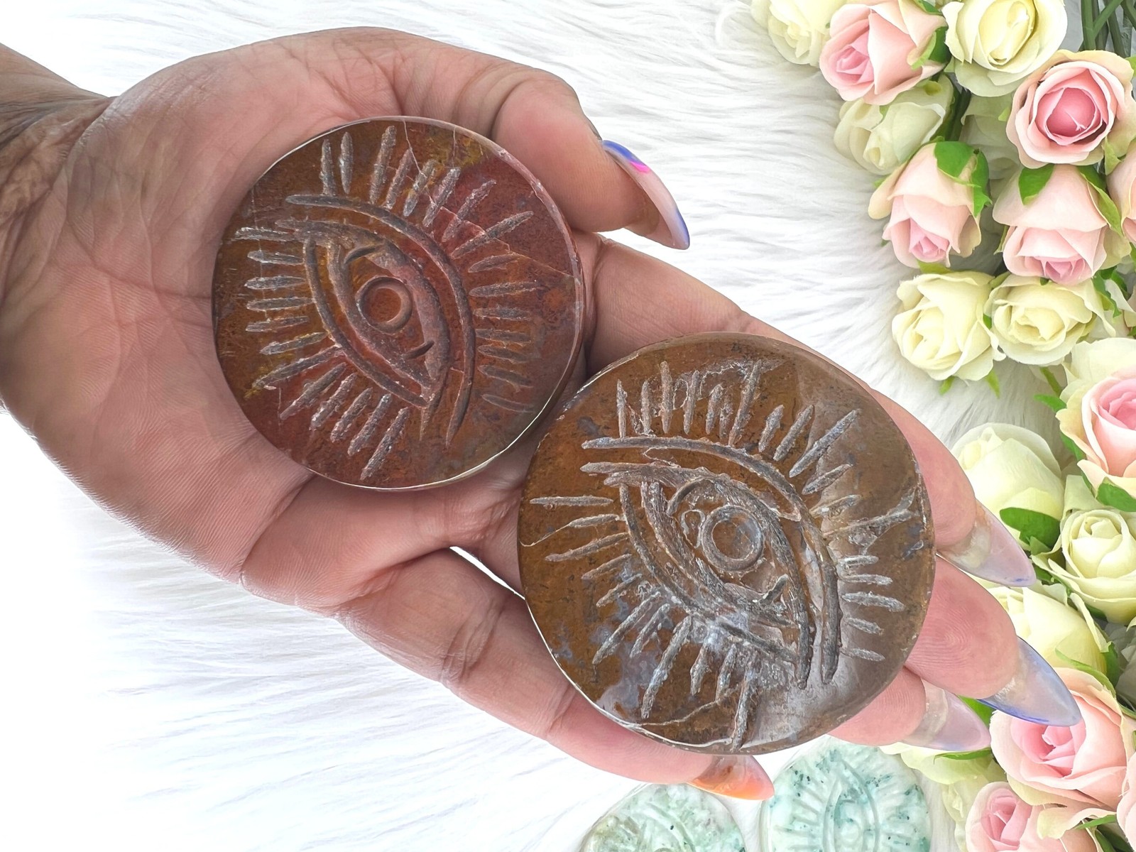 Mookaite Jasper All Seeing Eye Palm Stone – Mookaite Jasper Providence Eye –