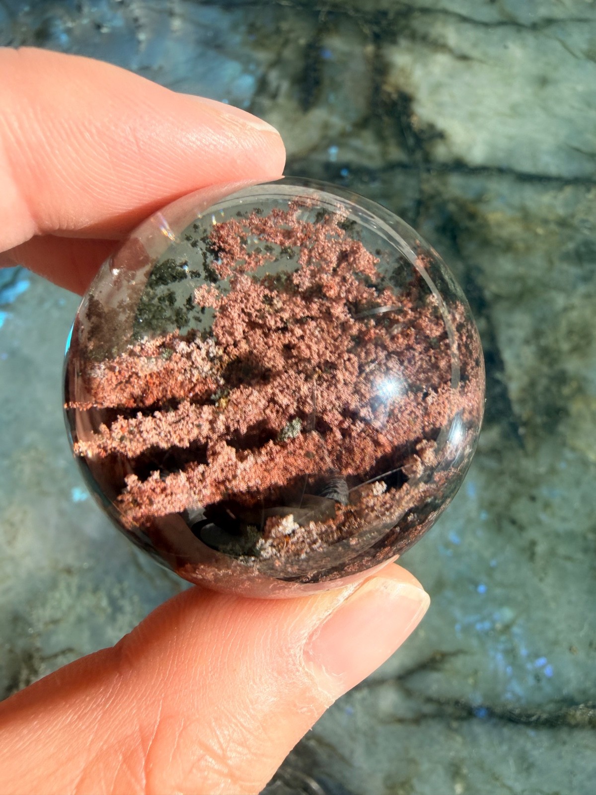 Top Grade Rare Rouge Pink Garden Quartz Sphere From Brazil, 1.5″ | High Clarity