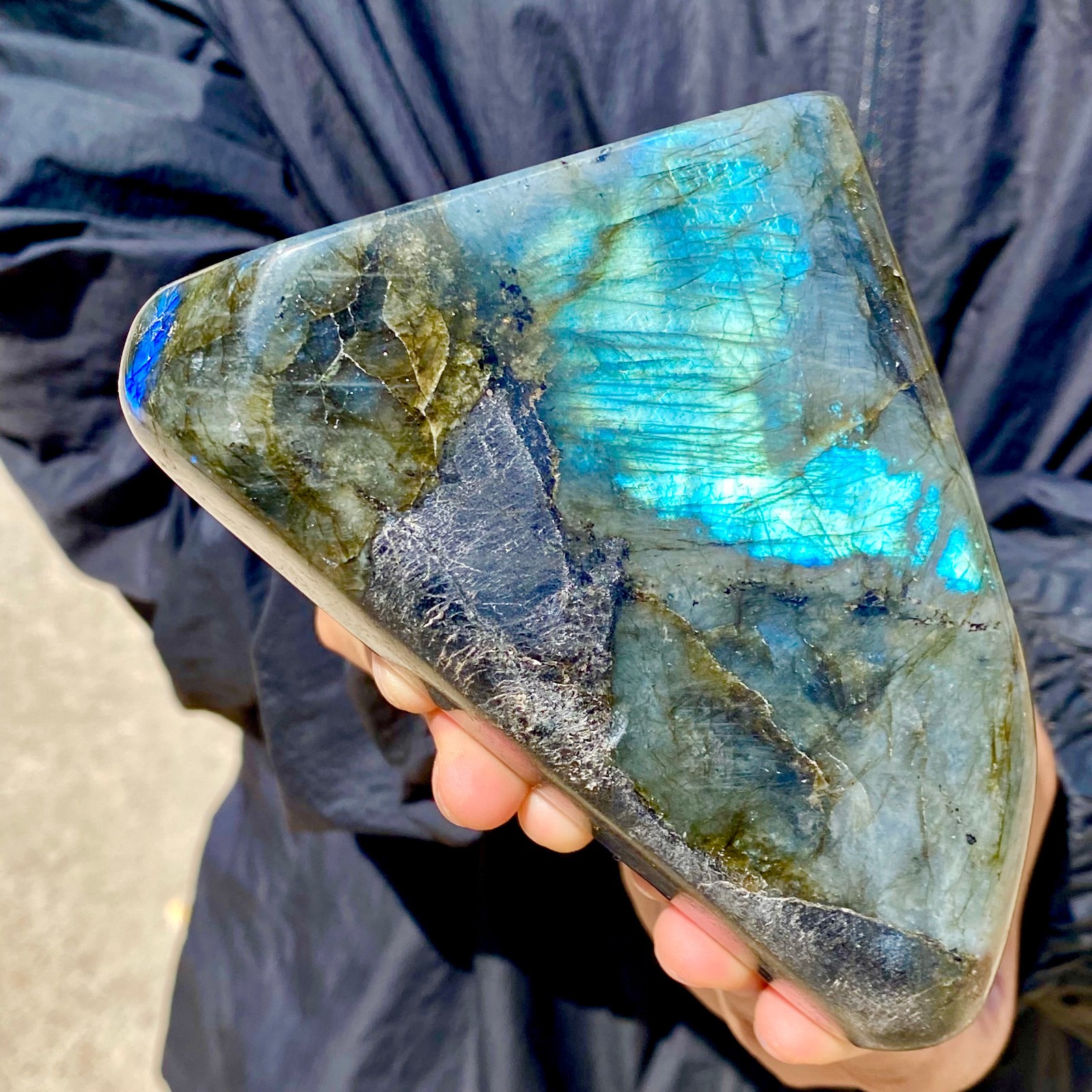 1.73LB Natural elongated stone Madagascar polished crystal healing stone