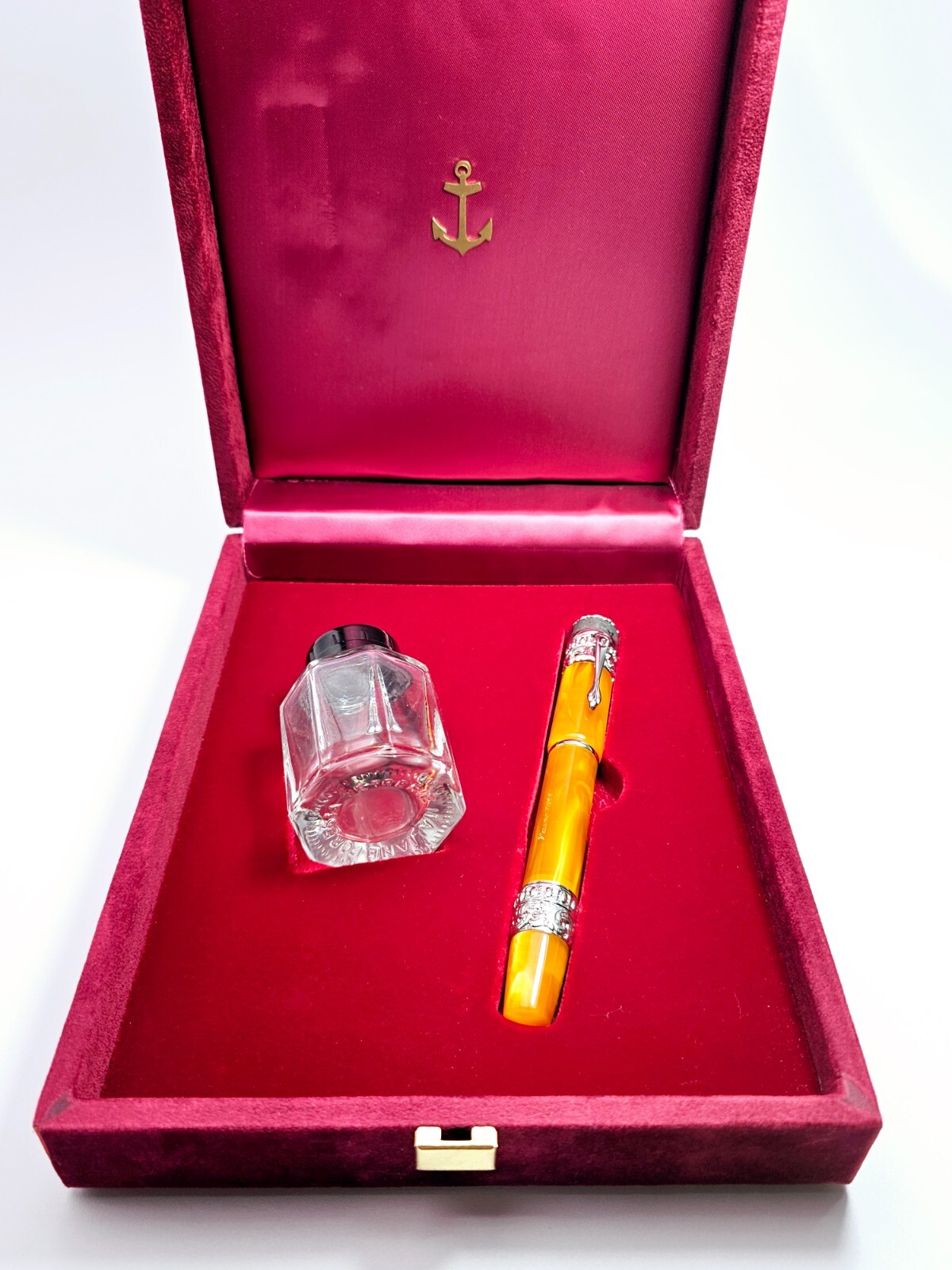 RARE! ANCORA VESUVIO YELLOW LIMITED EDITION 73/88 FOUNTAIN PEN FINE 18K GOLD NIB