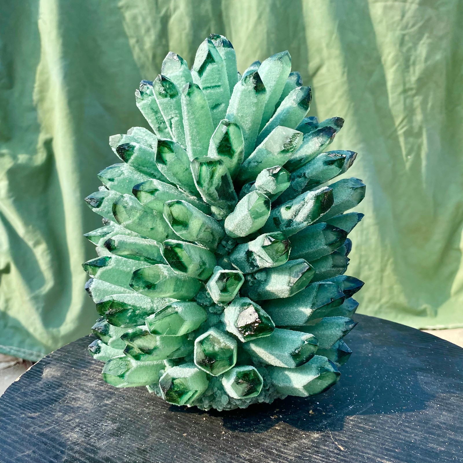 18LB New find green phantom quartz crystal cluster mineral specimen