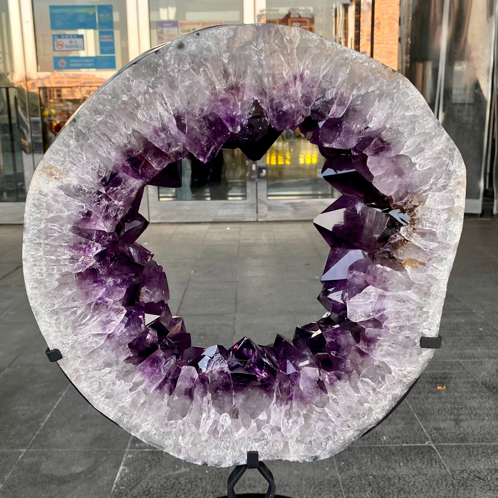 28.74LB Natural amethyst cavity flake quartz crystal mineral specimen