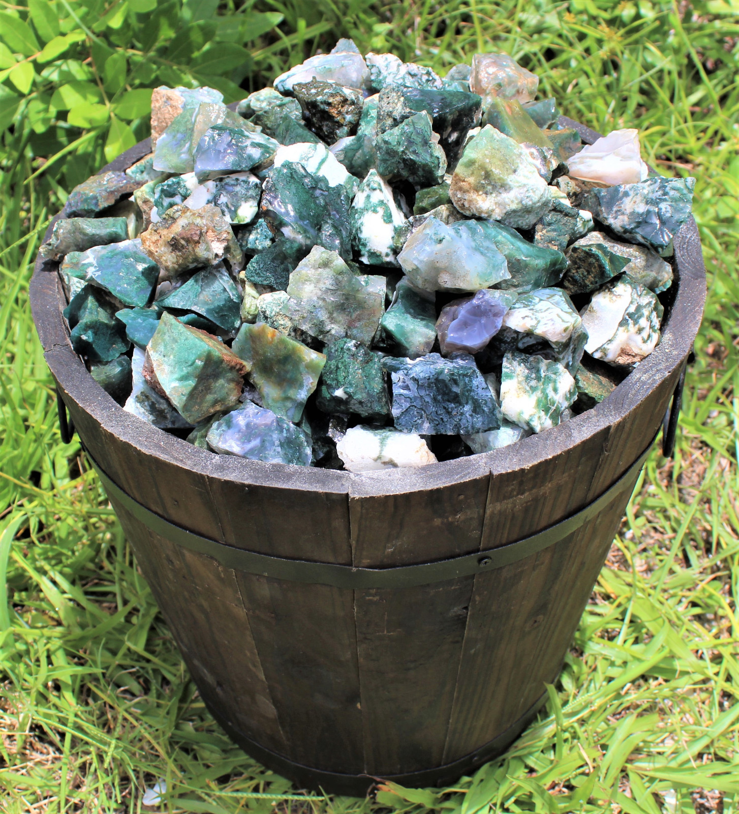 500 Carat Bulk Lot Natural Rough Moss Agate (Raw Rock Crystal Healing 100 Grams)