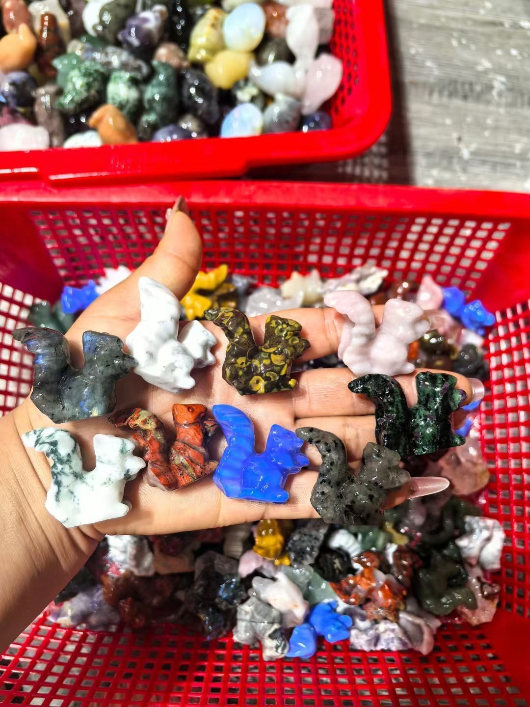50PC Natural Mixed squirrel skull Carved Quartz Reiki Hallowmas Crystal gift GEM