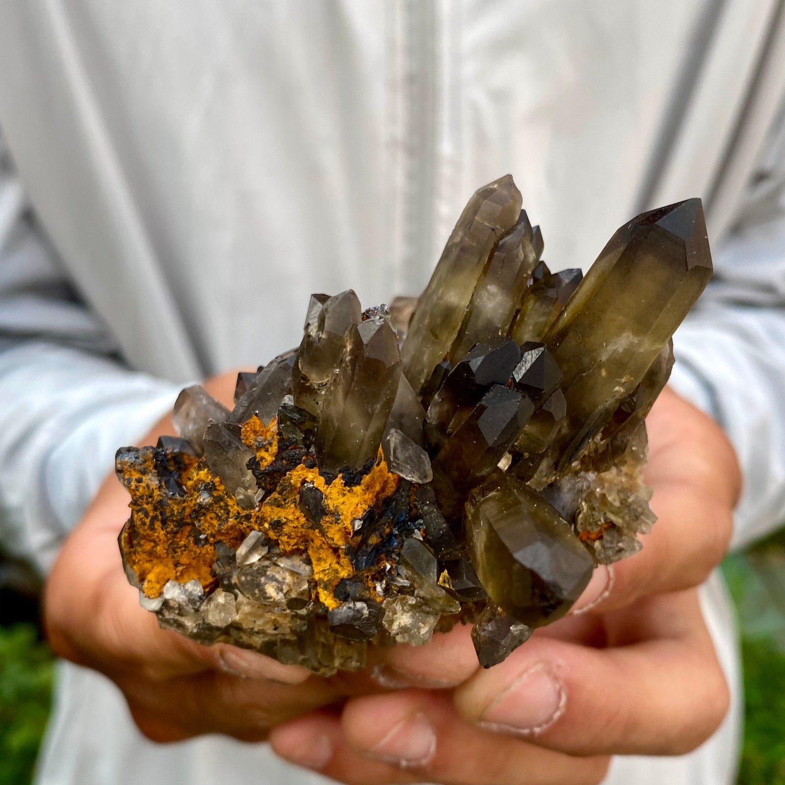 220G Natural Black Smoky Quartz Crystal Cluster Raw Mineral Specimen