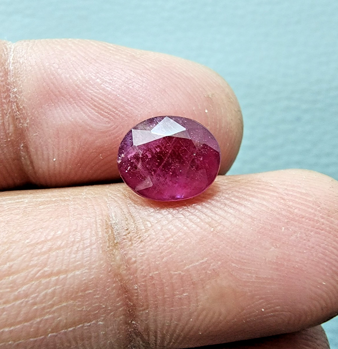 Gorgeous Red Ruby Faceted Oval Cut 4.15Ct Loose Gemstone Jewelry Making For Ring
