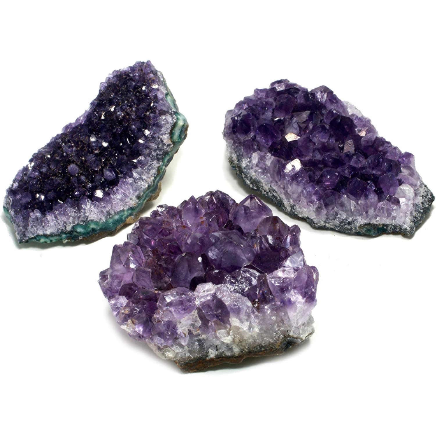Natural Purple Amethyst Cluster Quartz Crystal Druzy Geode Healing Stone Reiki