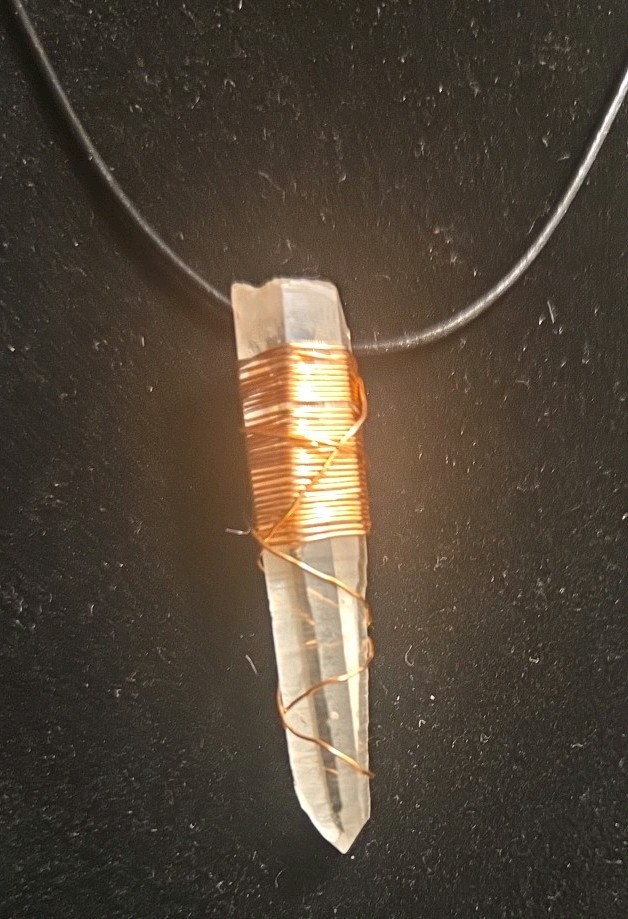 Quartz Point Wrapped In Copper Wire Necklace!