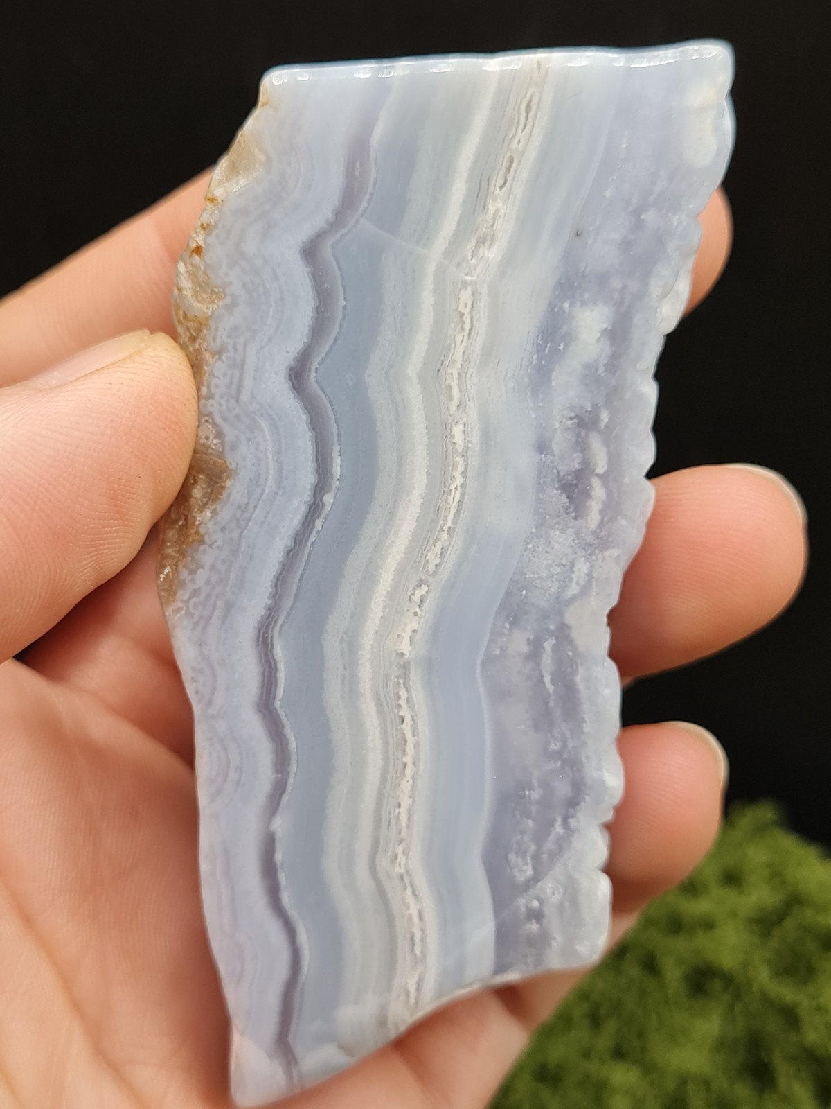 High Quality Blue Lace Agate Polished Slab – Namibia – Banded Crystal – 69g