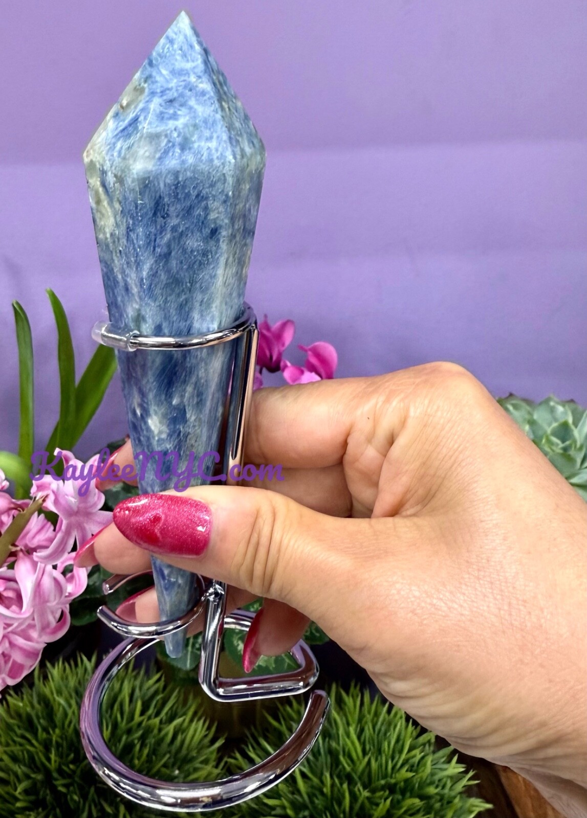 Wholesale Lot 5 PCs Natural Blue Kyanite Scepter W Stand Crystal Healing
