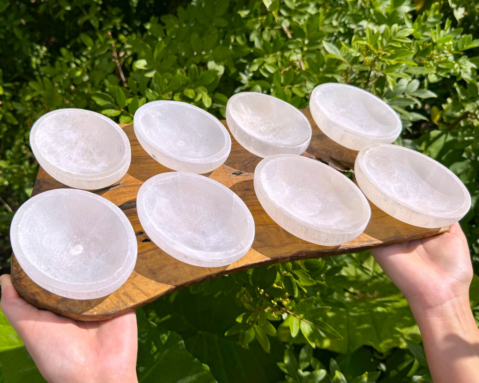 Selenite Oval Charging Bowls, Medium 4″ Offering Bowl (Selenite Crystal Bowl)