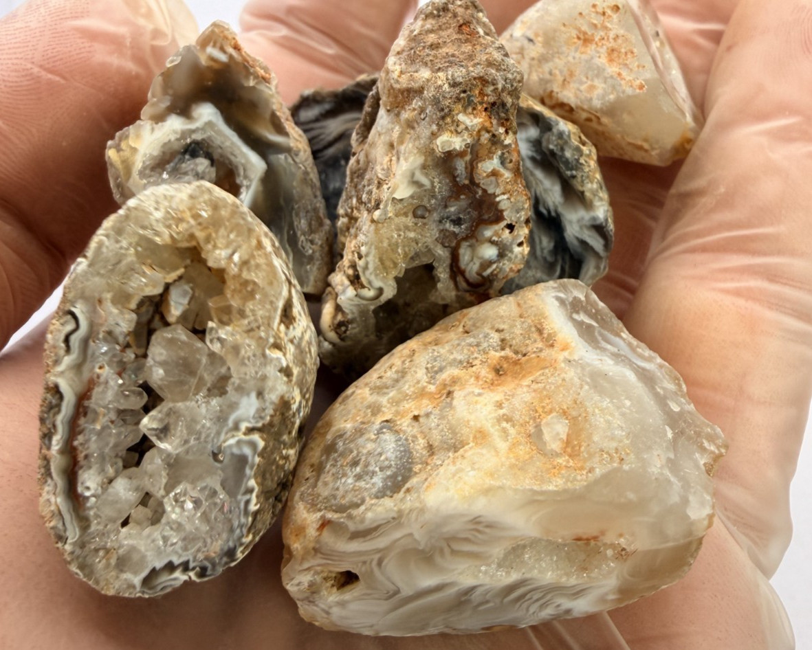 1 2 lb Mini Occo Geodes Brazil Agate Druzy Crystal Variety Lot 9 12pcs 1″