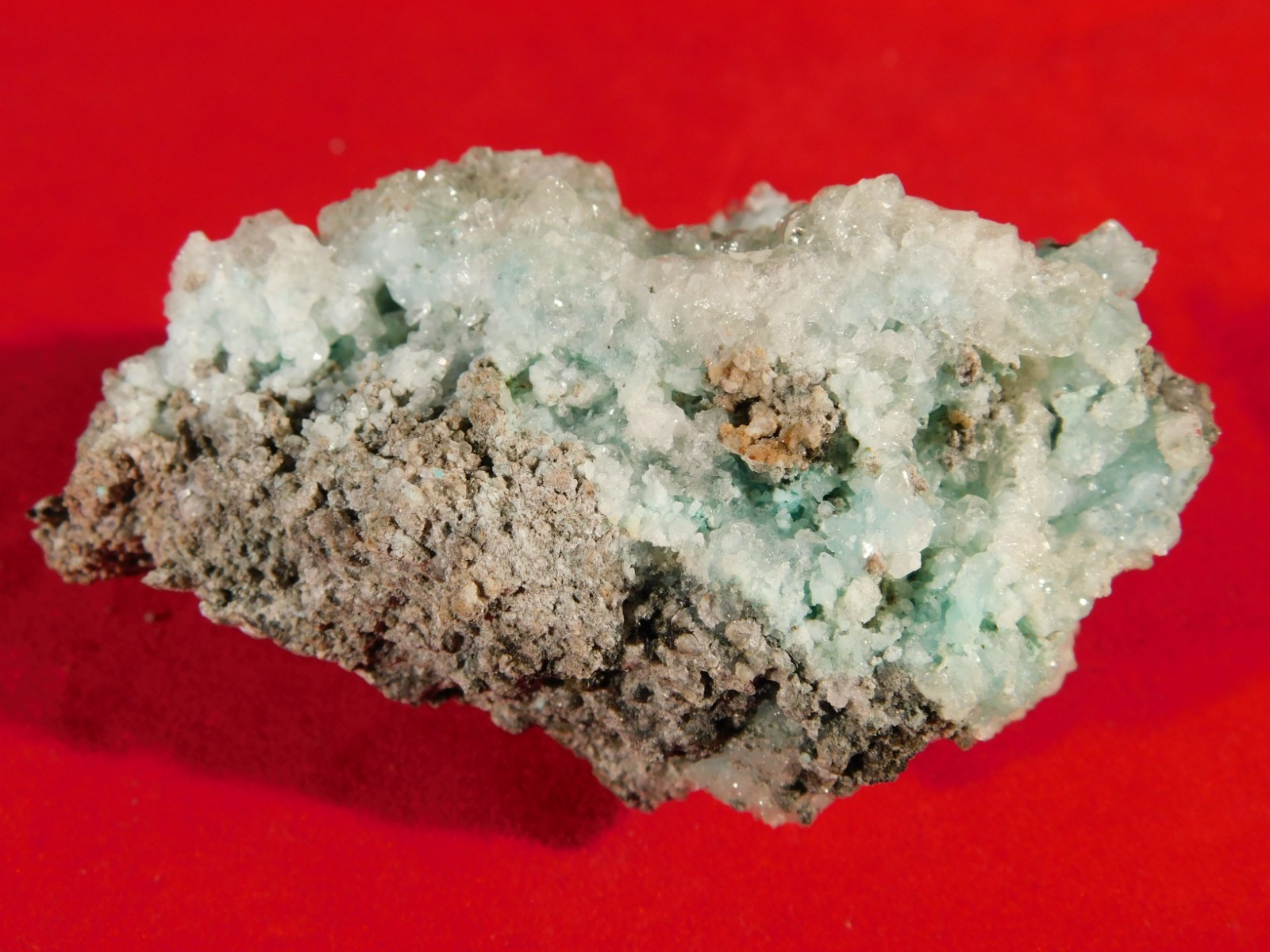 Light BLUE! CHRYSOCOLLA Cluster with Translucent Druzy Quartz Mexico 195gr