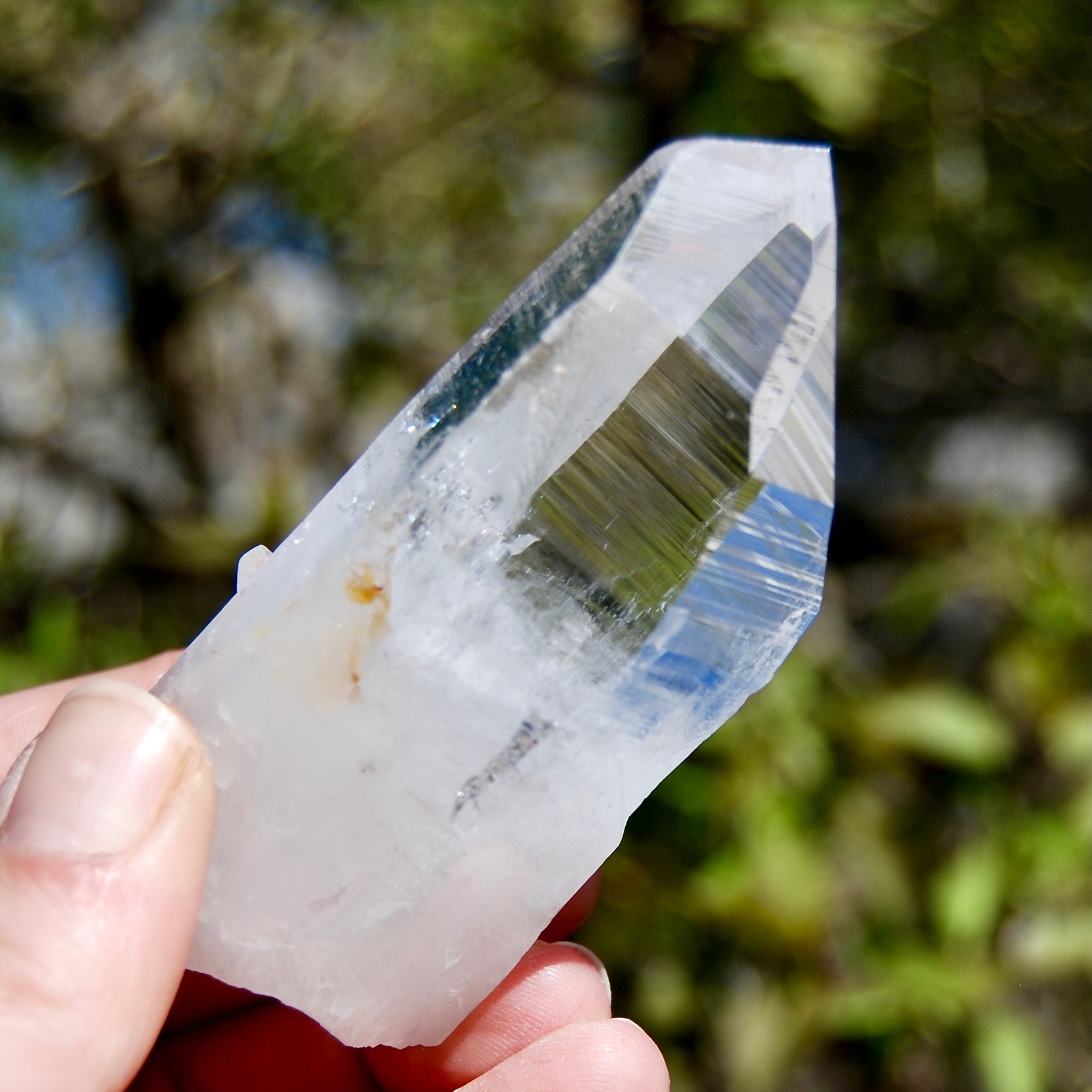 3.5in 143g Yin Yang Lightning Strike Blades of Light Lemurian Crystal, Colombia