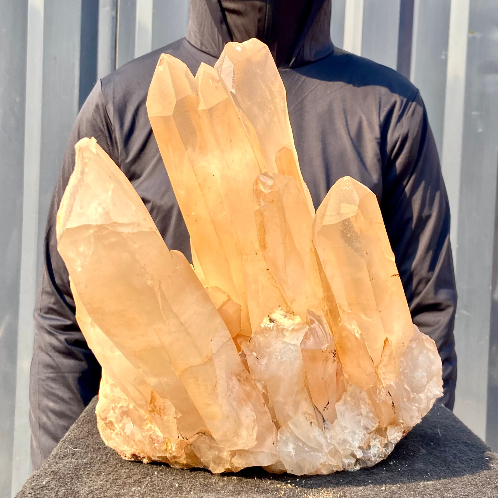 25.2LB A+++Large Natural white Crystal Himalayan quartz cluster /mineralsls