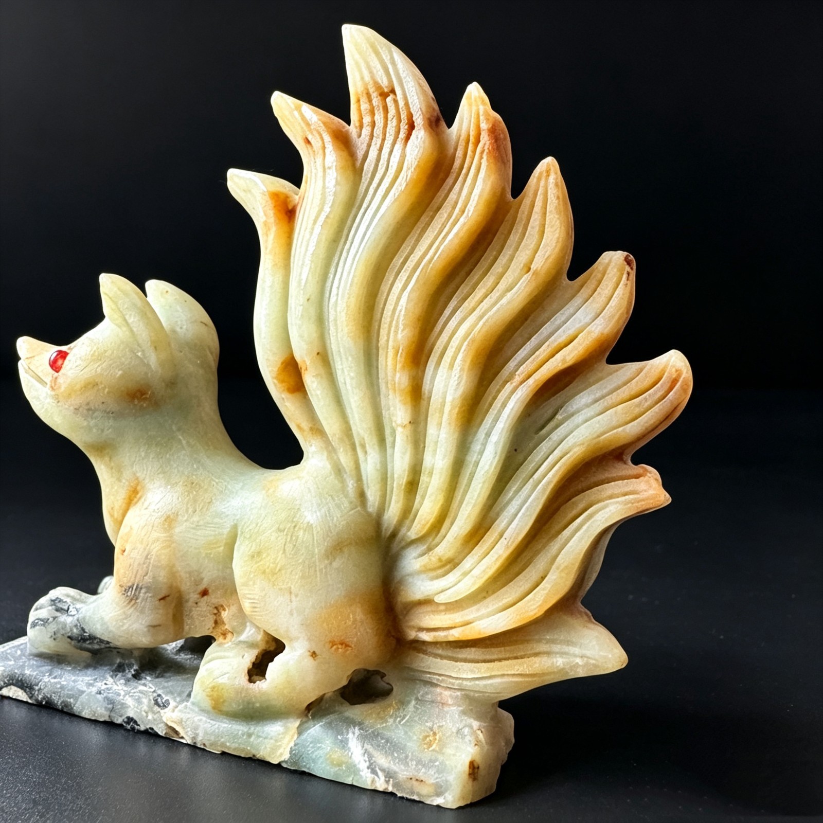 Collectible Amazonite Fox Carving – Hand Carved Natural Animal Art Sculpture