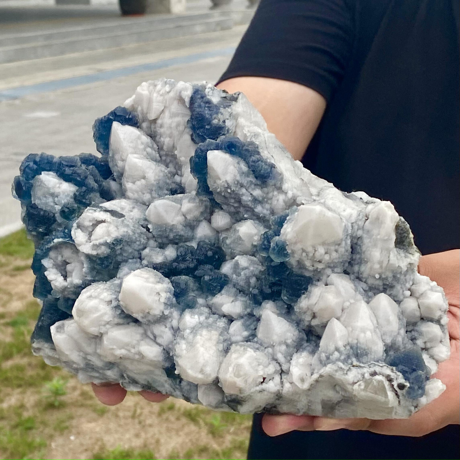 7.0LB Natural Blue berry fluorite Mineral unique Crystal Specimen/Inner Mongolia