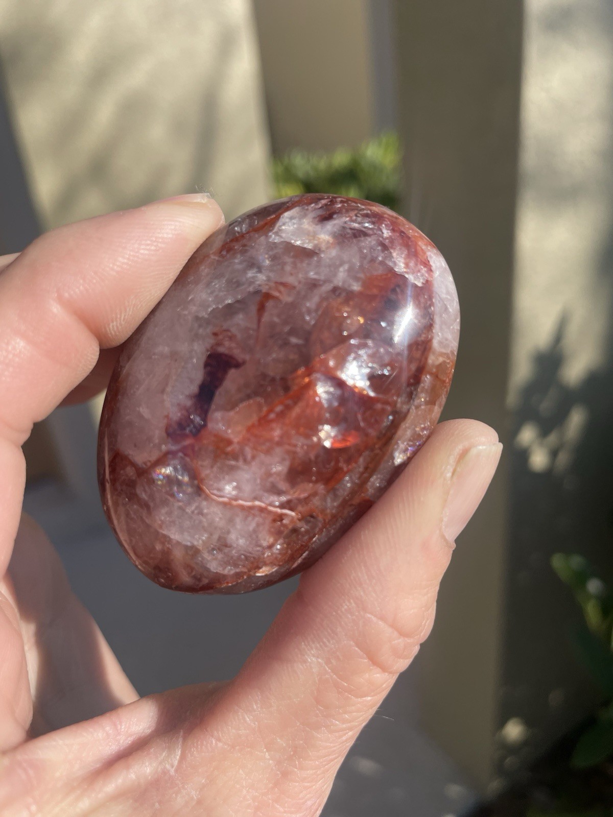 Fire Quartz Palm Stone