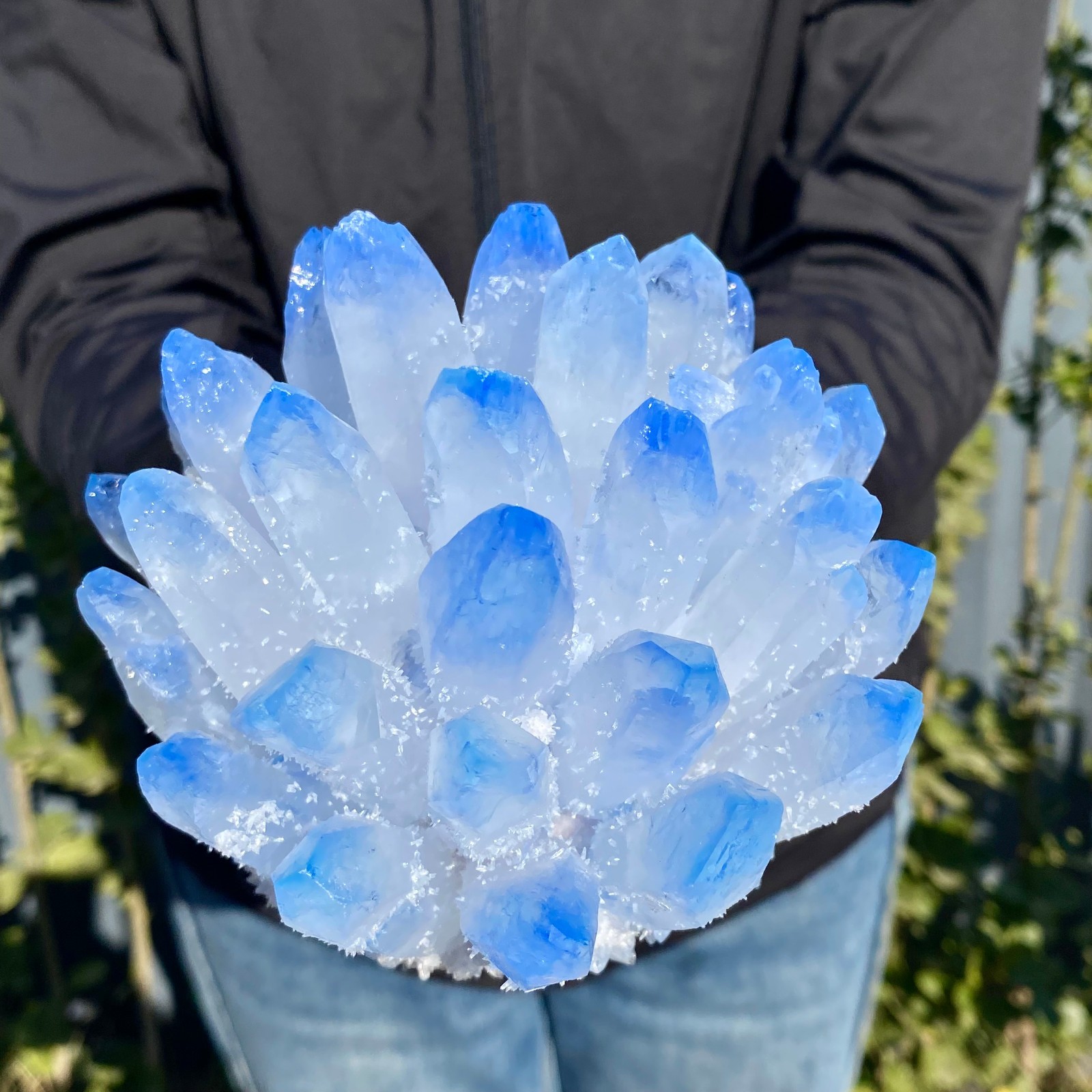 2.4LB New find blue phantom crystal quartz cluster mineral specimen healing