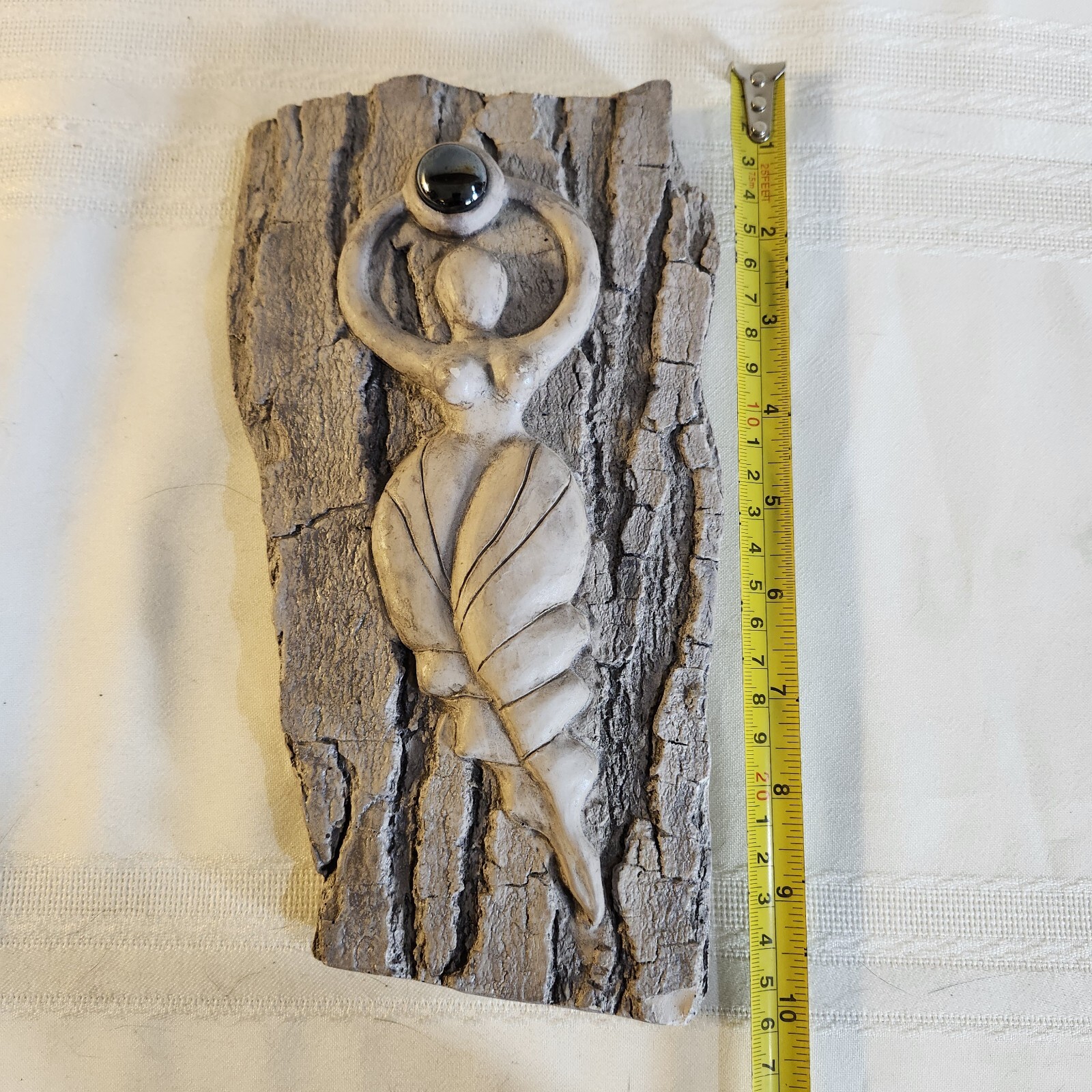 Ceramic Goddess With Hematite Orb Wall Art