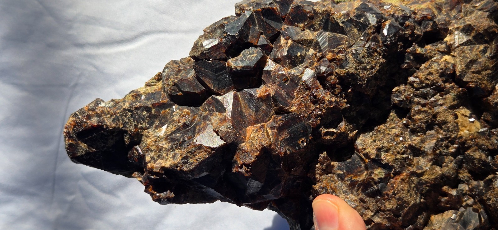 Enormous Andradite Red Orange Garnet Crystal Cluster Display Found in CA 11+ Lbs