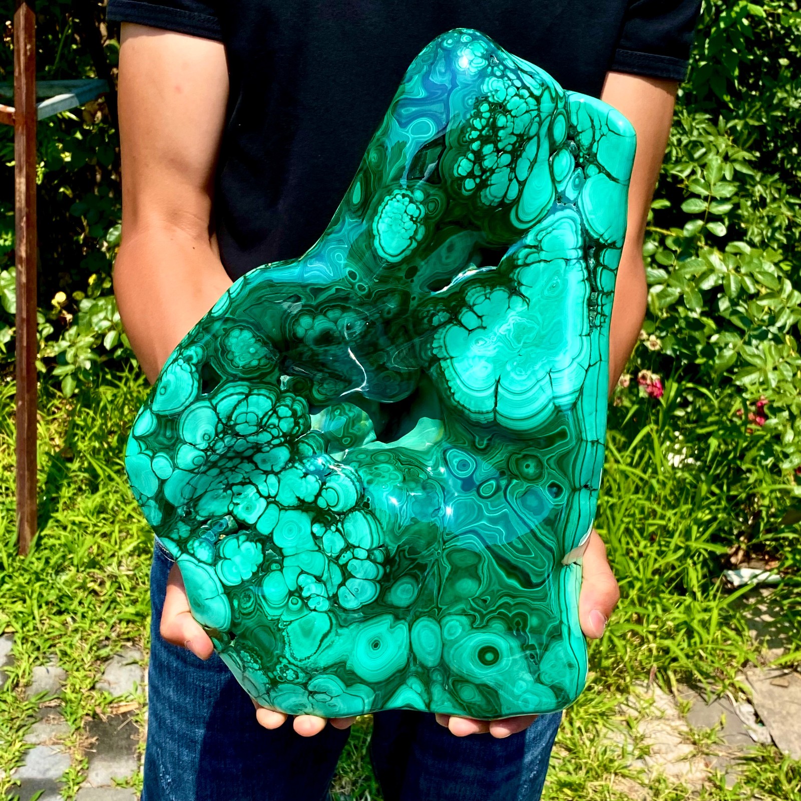 59.39LB Natural chrysocolla/Malachite transparent cluster rough mineral sample