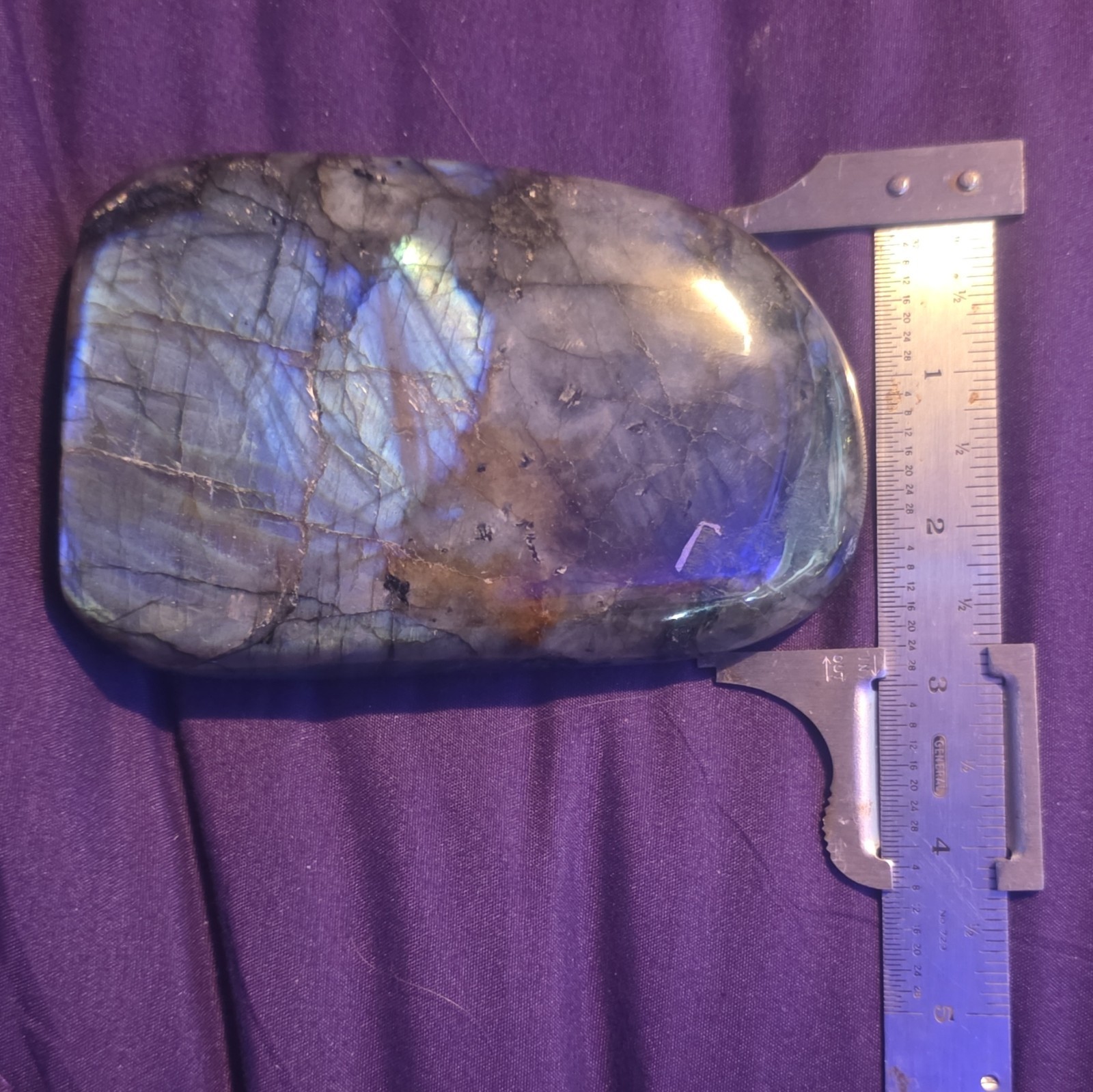 Polished Labradorite Freeform Crystal Iridescent Blue-Green Display Specimen
