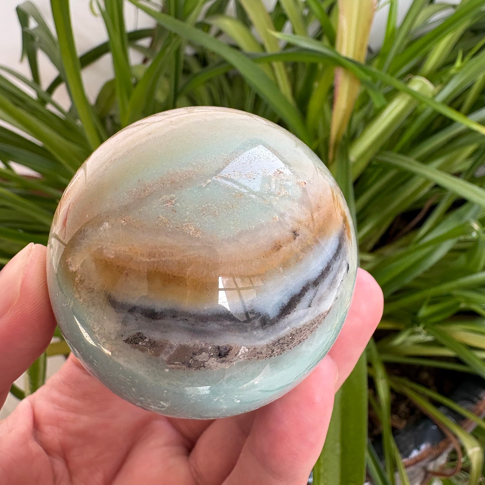 Natural Amazonite Sphere 2.3″ 0.6 lb Crystal Ball Healing