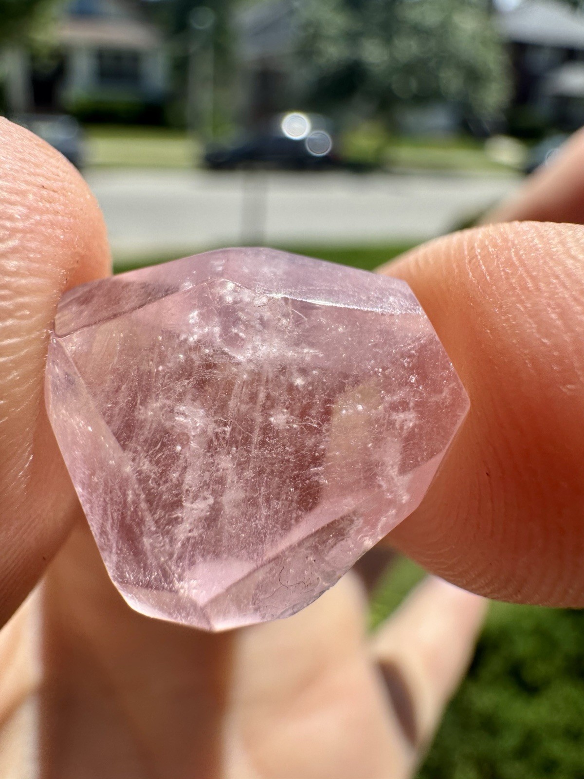 Polished Morganite From Brazil – 3 Grams, Comes On Acrylic Stand.
