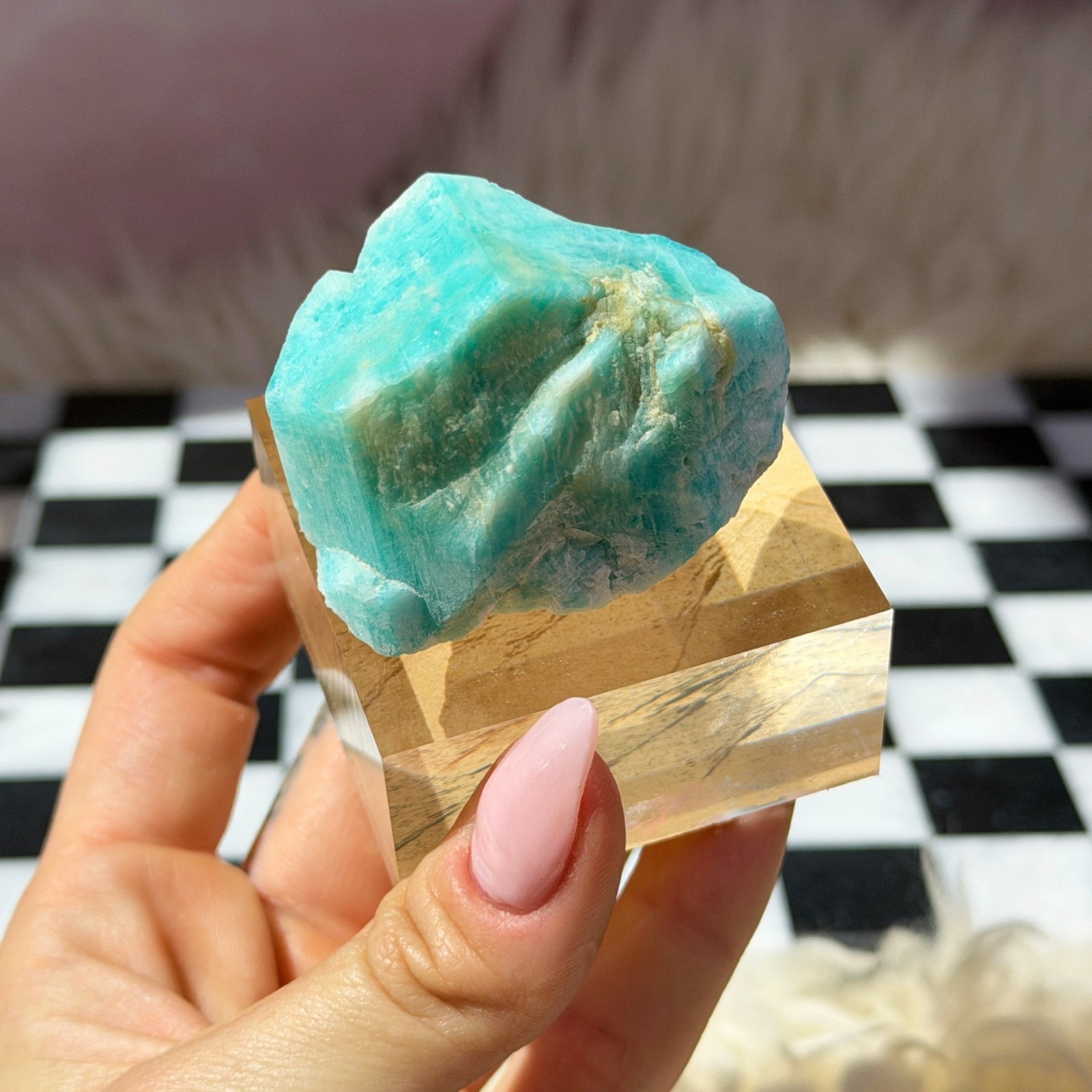 Lake George Amazonite on Acrylic Display 2.6oz #2