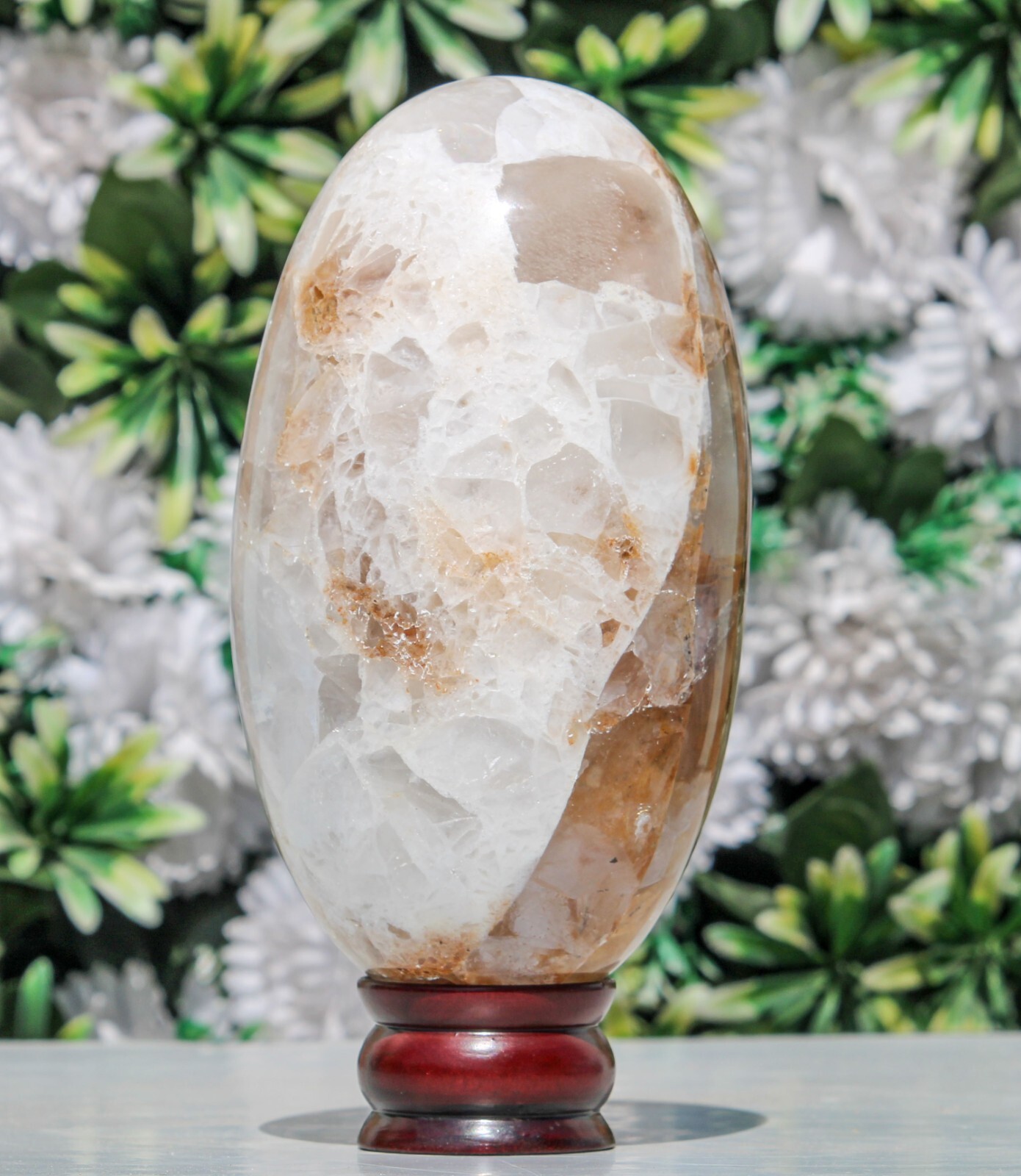 Polished 195MM Fire Quartz Stone Healing Charged Metaphysical Chakra Lingam