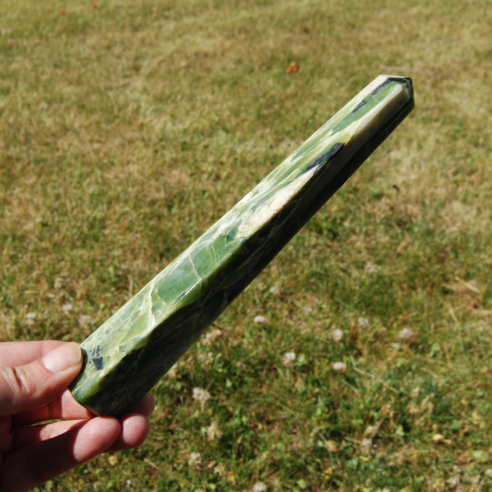 7.5″ Serpentine Crystal Tower Obelisk – 219g Stone of Transformation, Stability