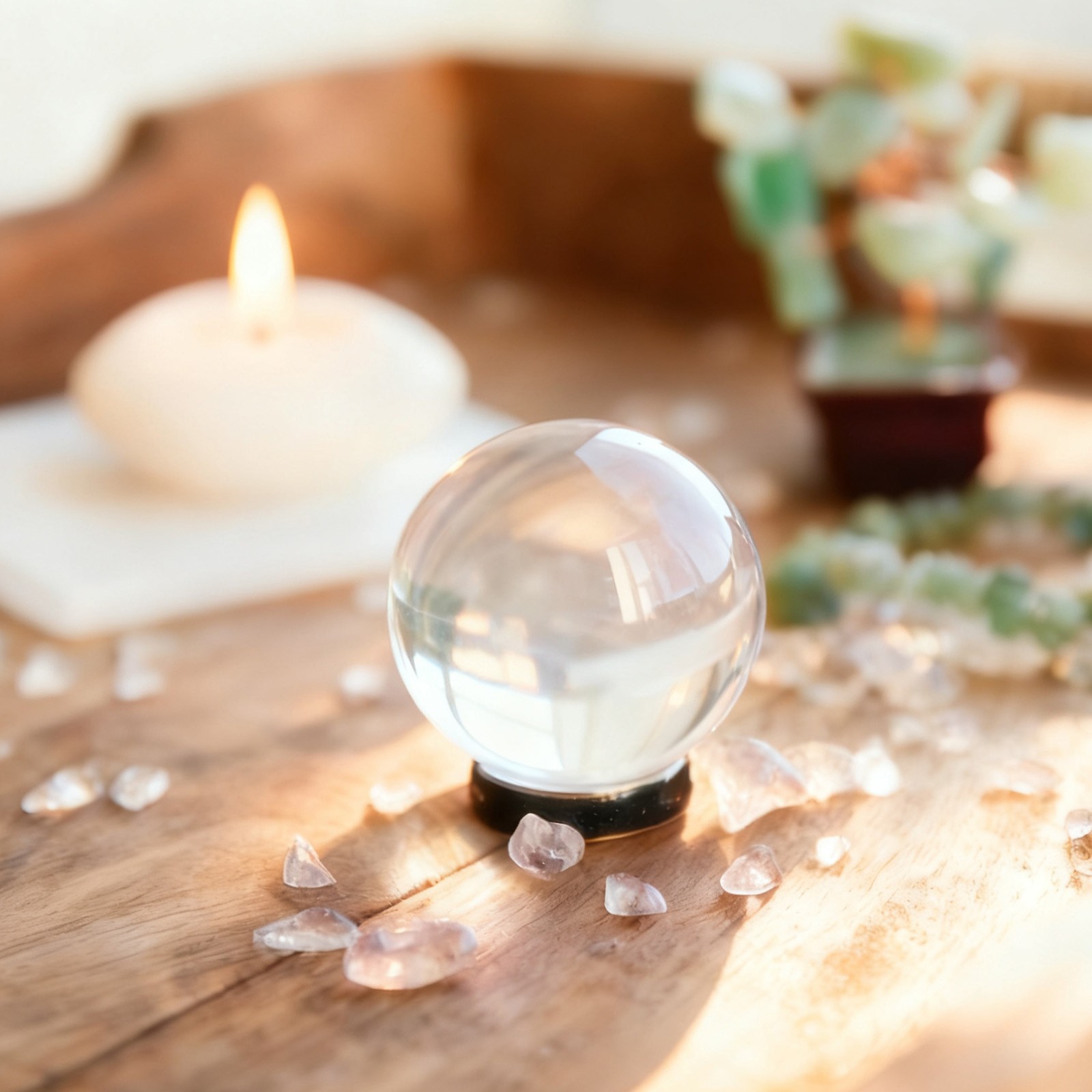 Round Crystal Sphere 60mm 2.4″ Decorative Sphere Crystal Ball Green