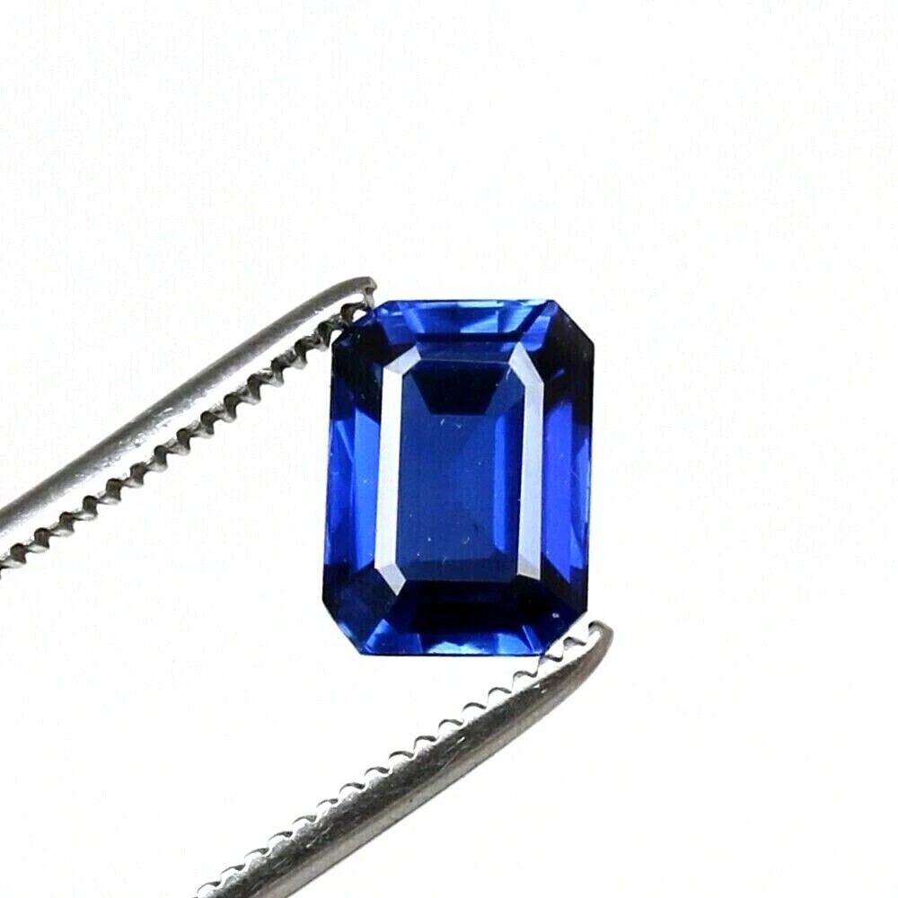 Natural Certified Ceylon Sri Lanka Blue Sapphire Emerald Cut Loose Gemstons 8 Ct