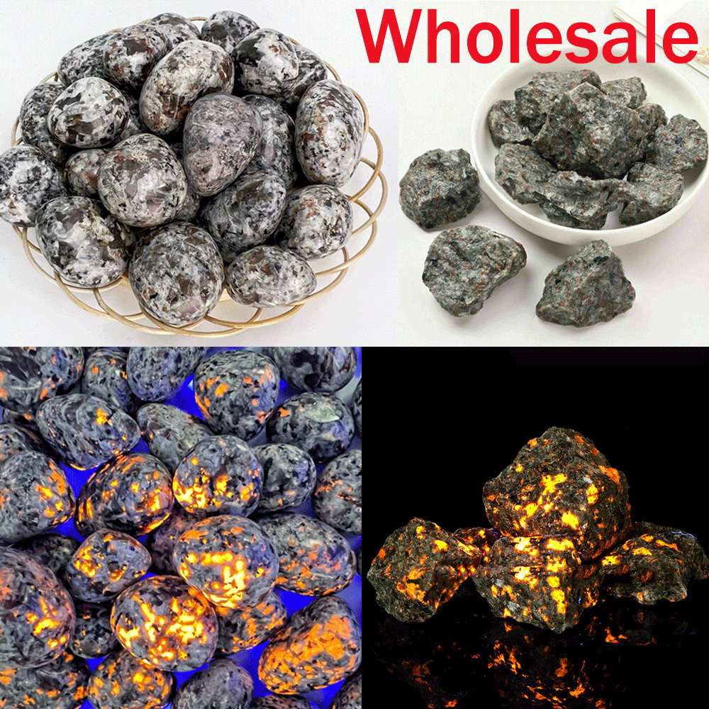 Wholesale “Raw” “Polished” Tumbled Yooperlite Flame Fire Stone Crystal Glowing
