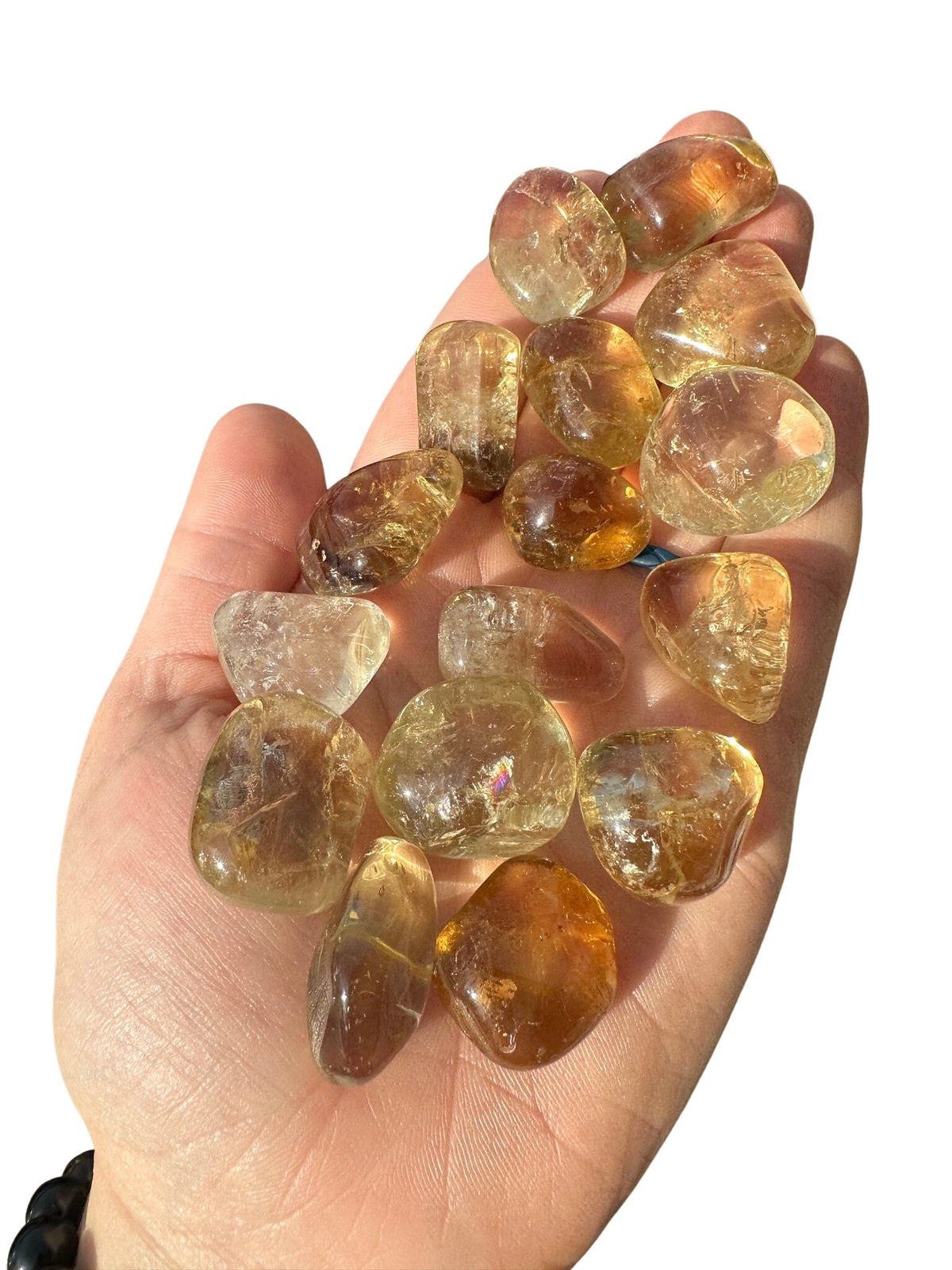 Natural Citrine Crystal Light (Grade AB) Natural Citrine Tumbled Stone, Zambia