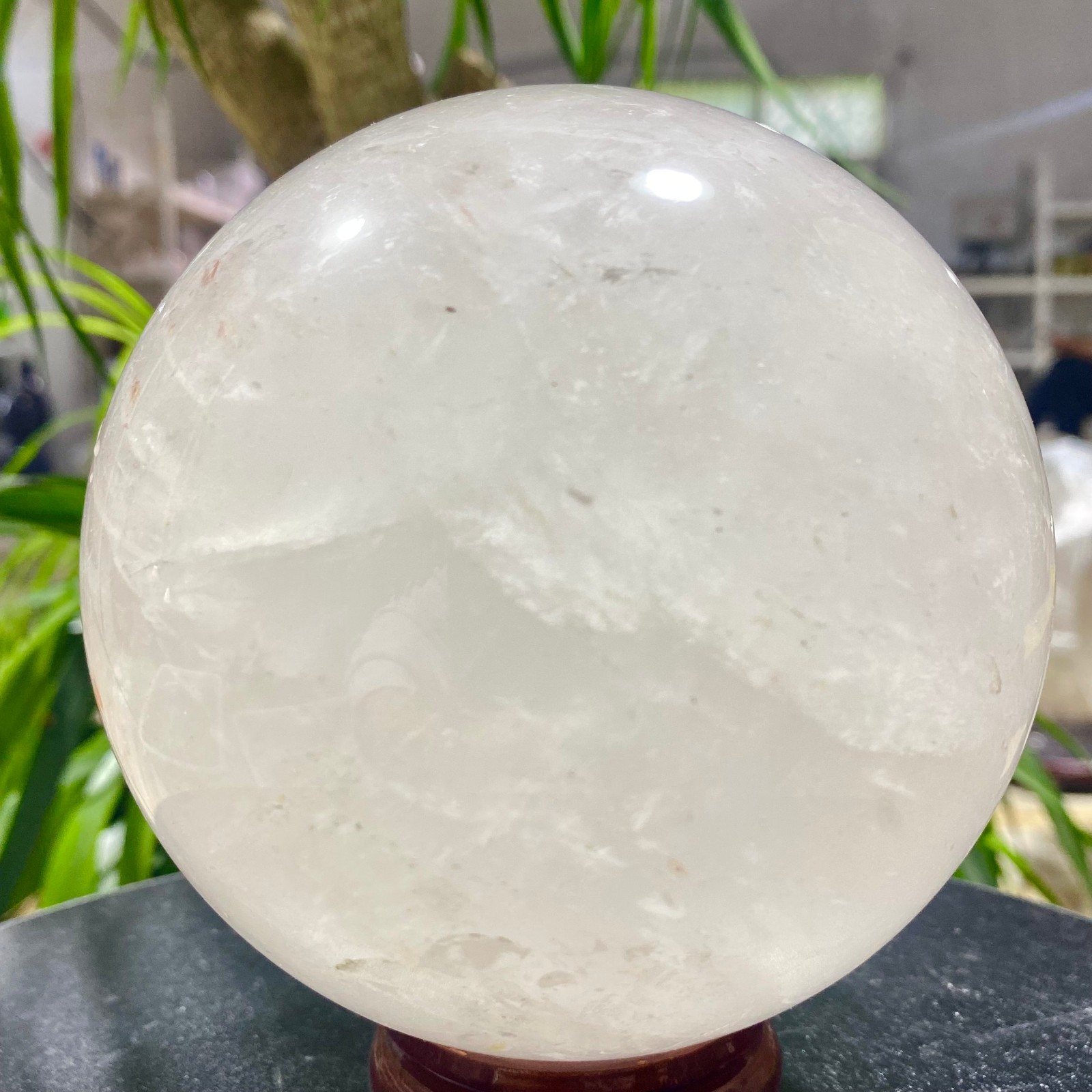 4.62LB white crystal transparent quartz crystal ball Reiki repair