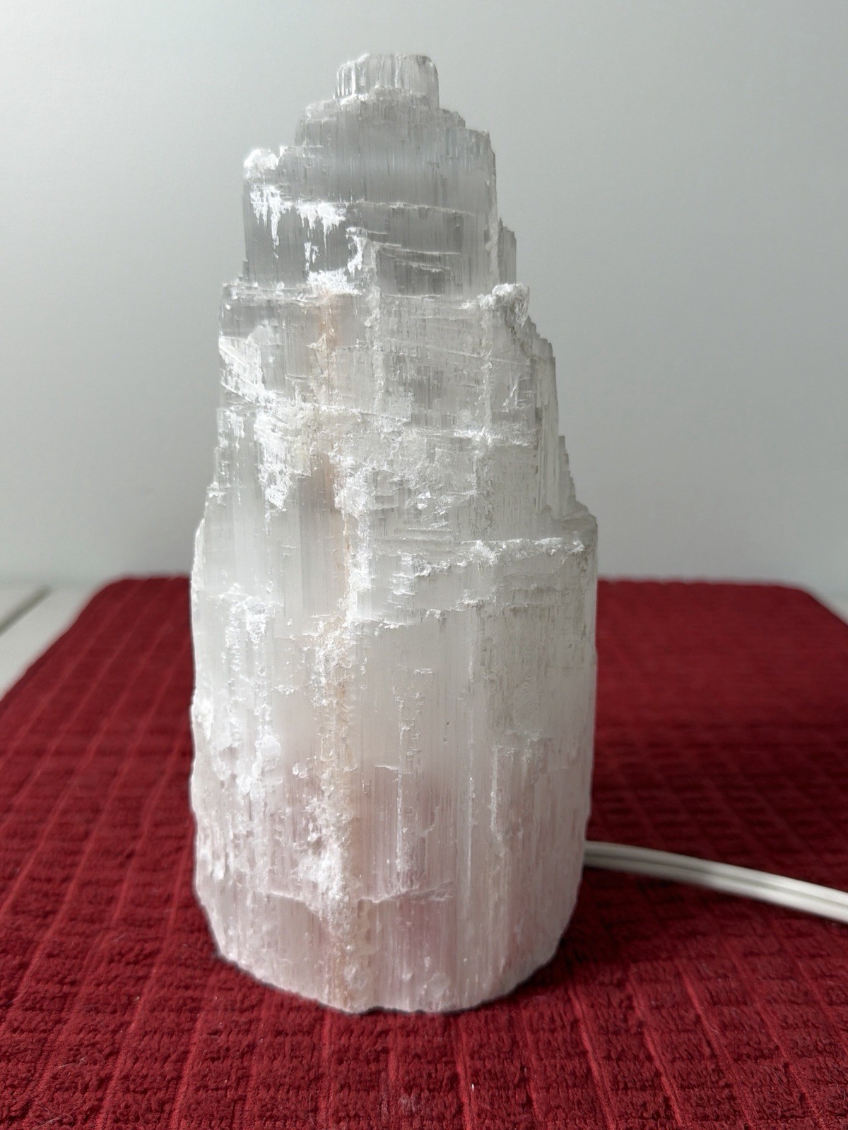 Selenite Crystal Tower Lamp Tower Skyscraper Healing Light 8.5” Tall