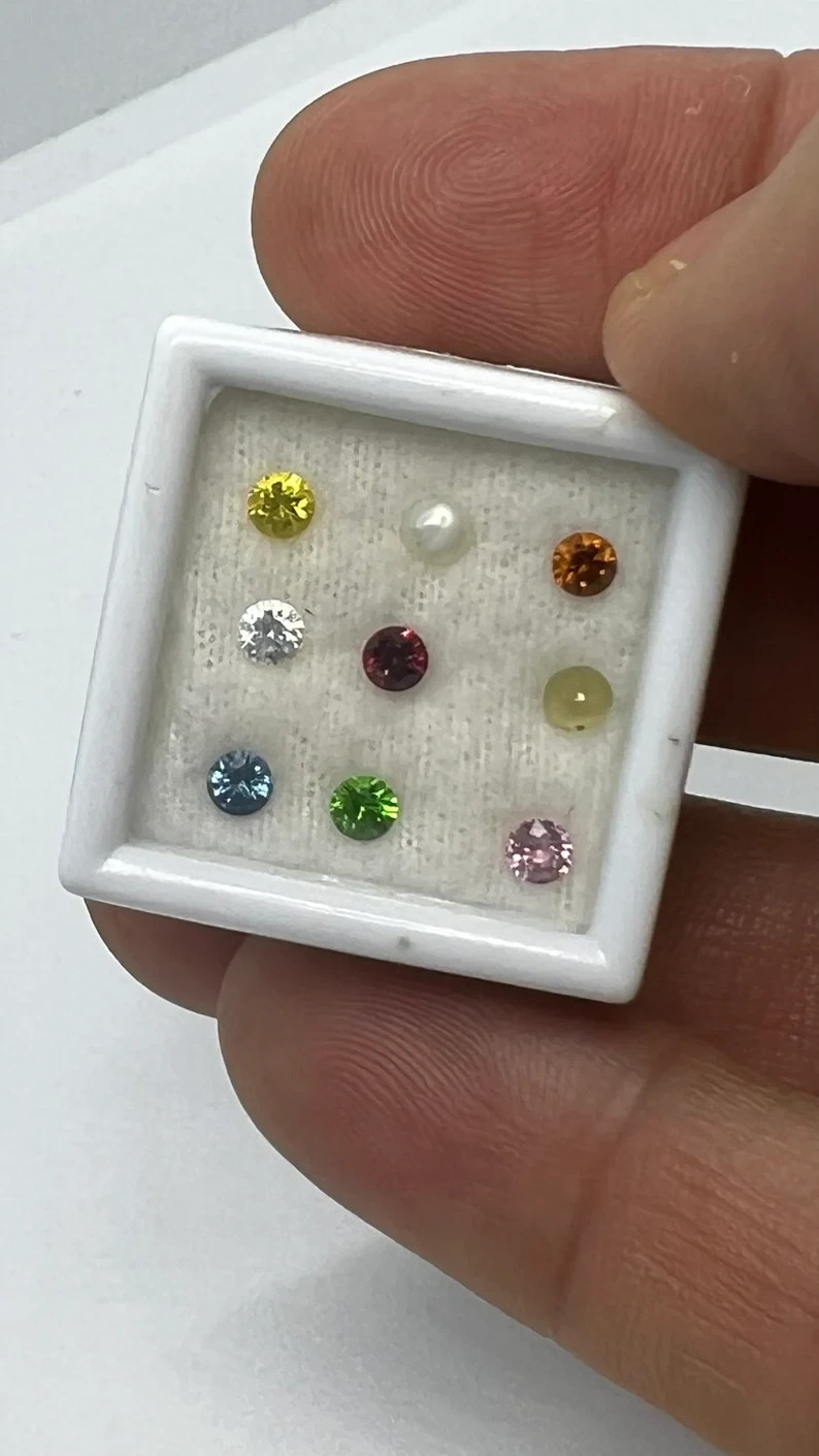 Certified 9 Gemstone Natural Mix Color Sapphire 6 mm Cut Lot Loose Gemstone