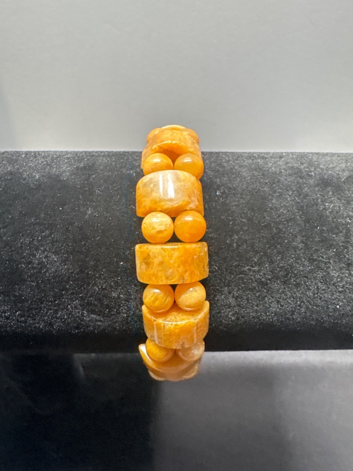 Quartz Butterscotch Egg Yolk Natural Polished Healing Stone Stretch Bracelet