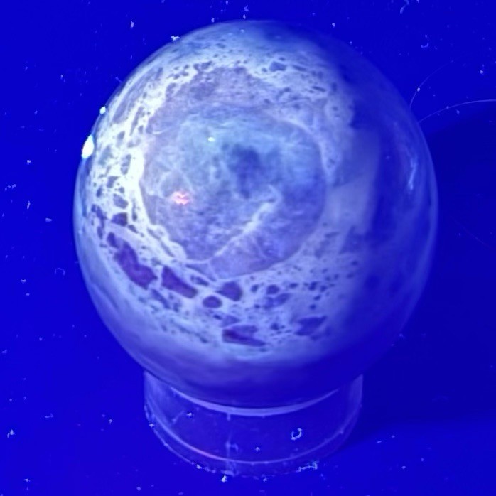 966mm Pink Amethyst Cluster Flower Agate Sphere UV Reactive