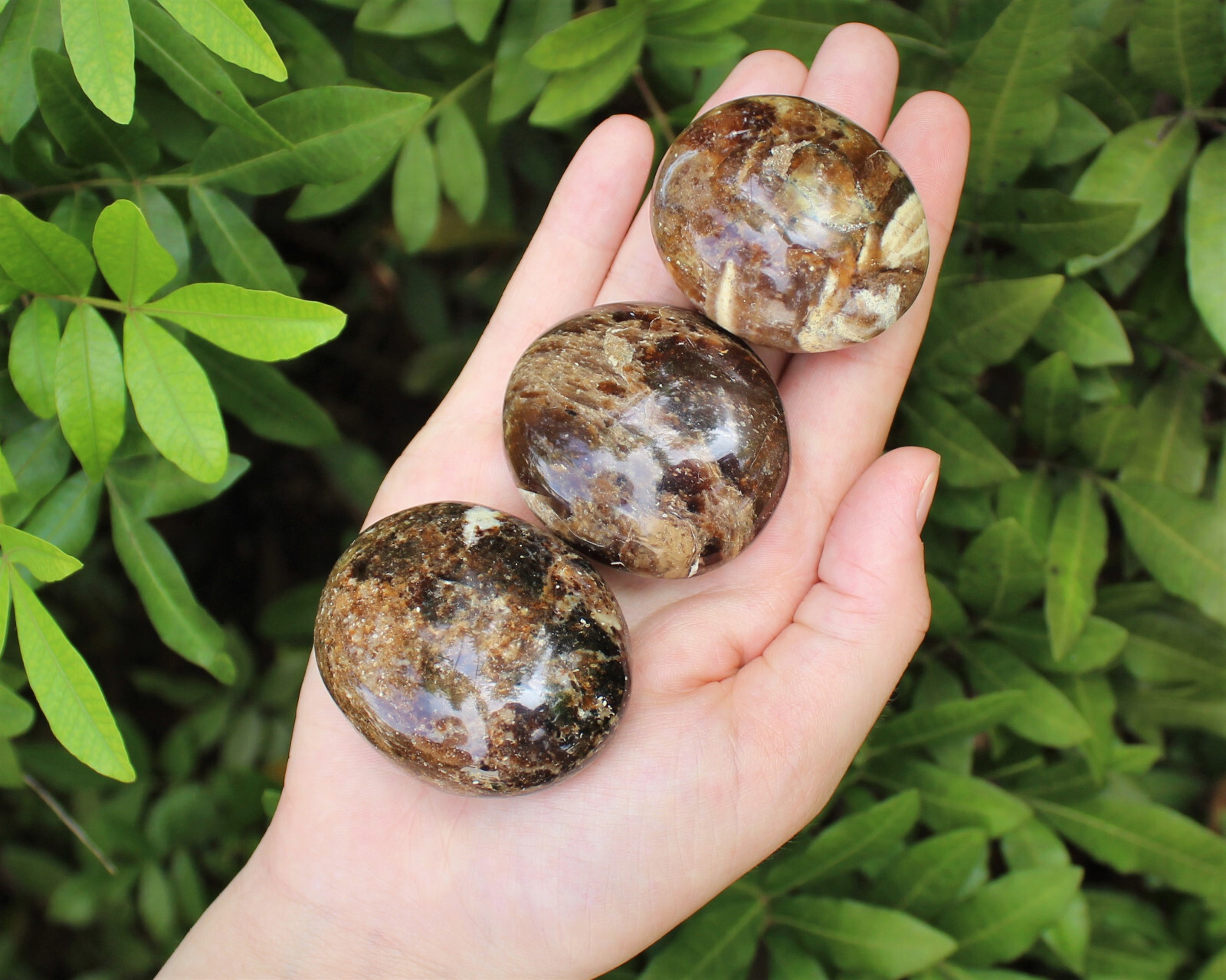 Black Opal Hand Polished Palm Stone: Black Opal Pebble, Opal Crystals